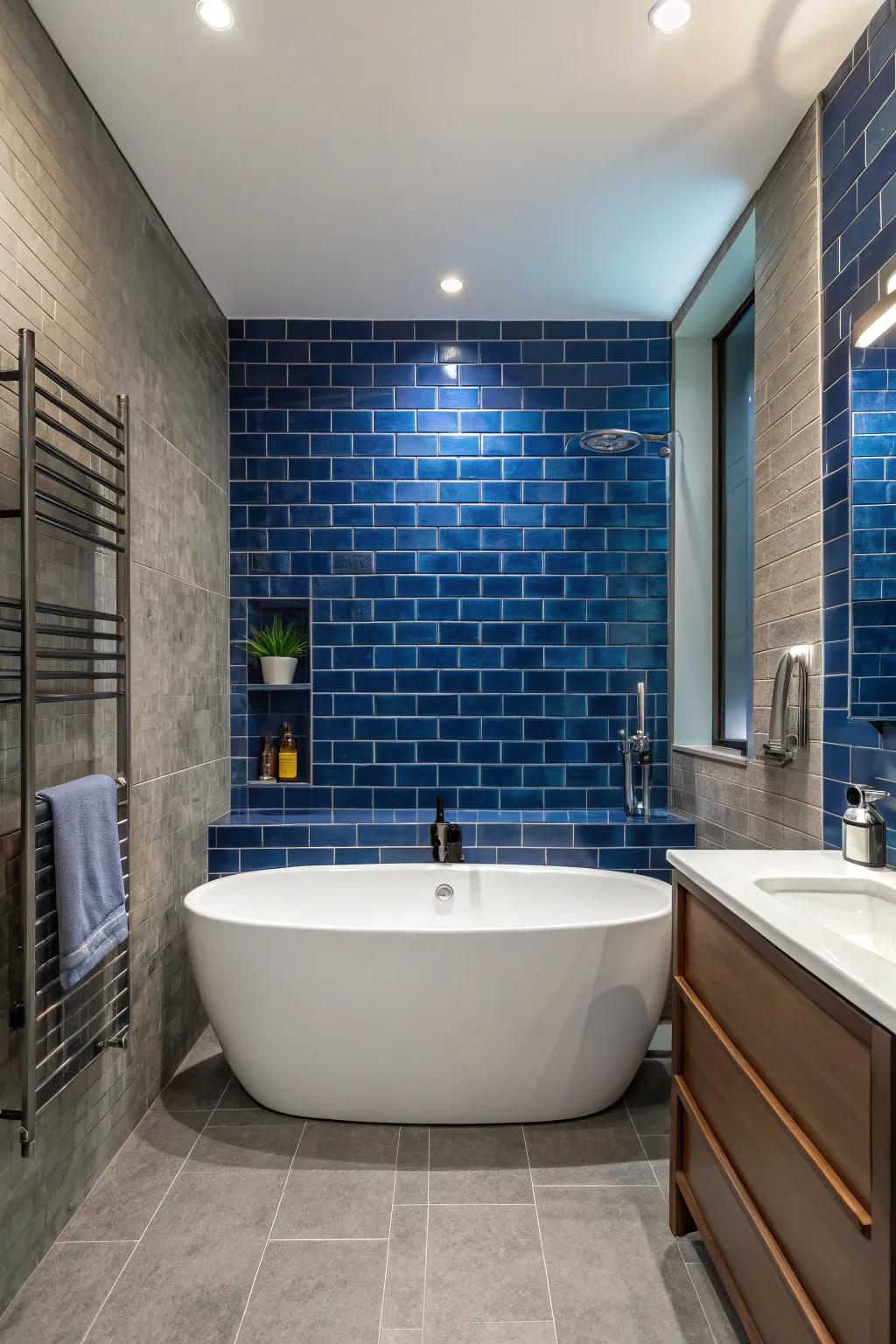 With a striking accent wall, turn your tub area into a show-stopper.