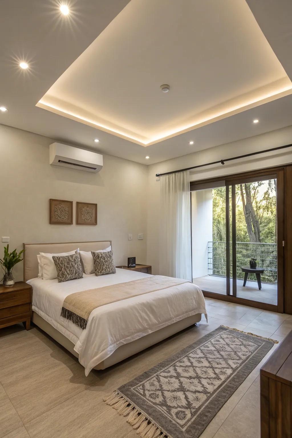 Sunken lights for a sleek, minimalist ambiance.