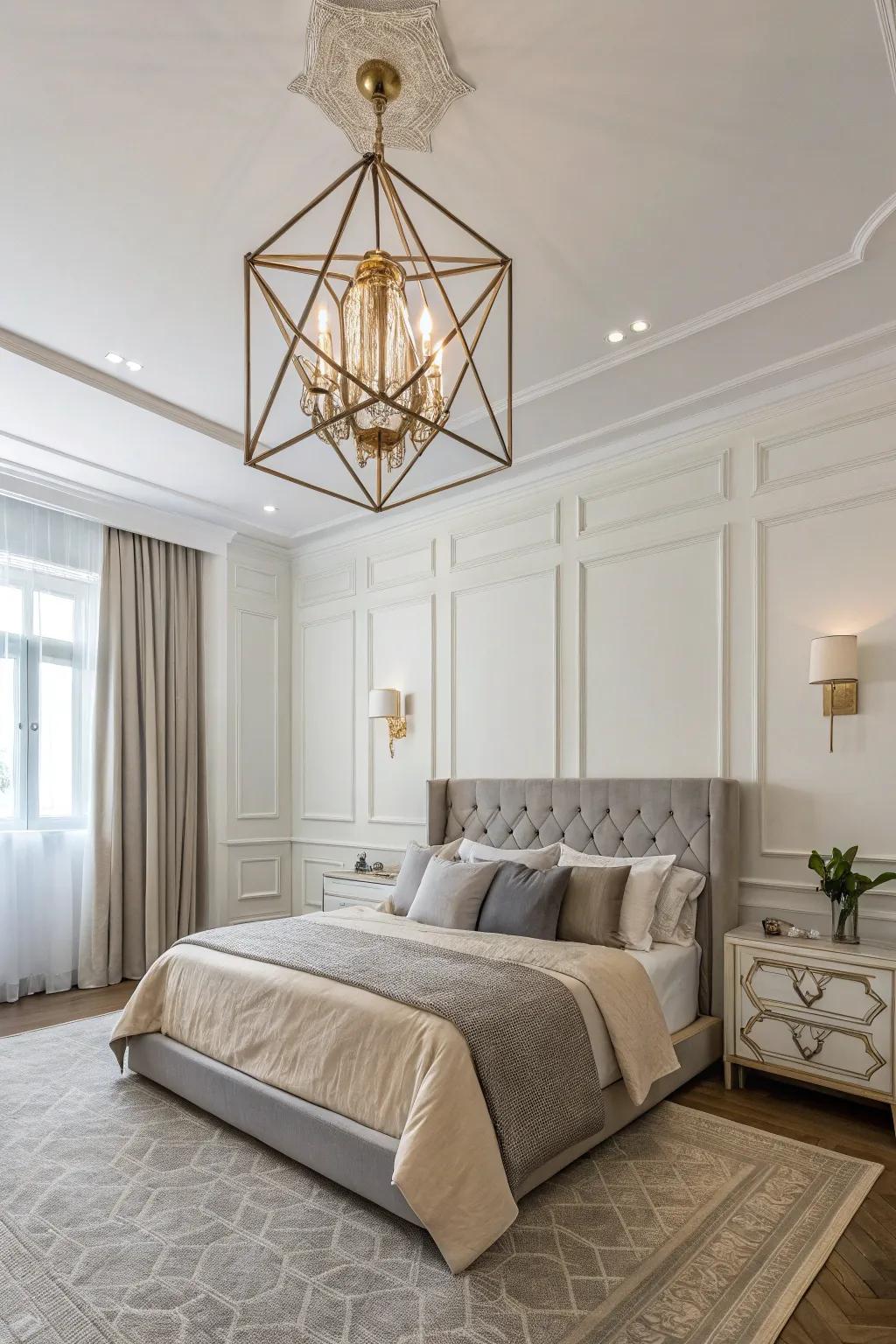 Modernize your personal space with a geometric overhead light.