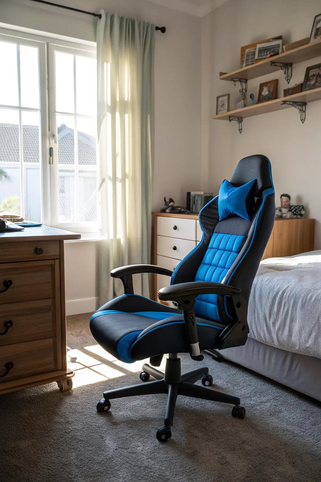 An enhanced chair adds comfort and flair to your setup.