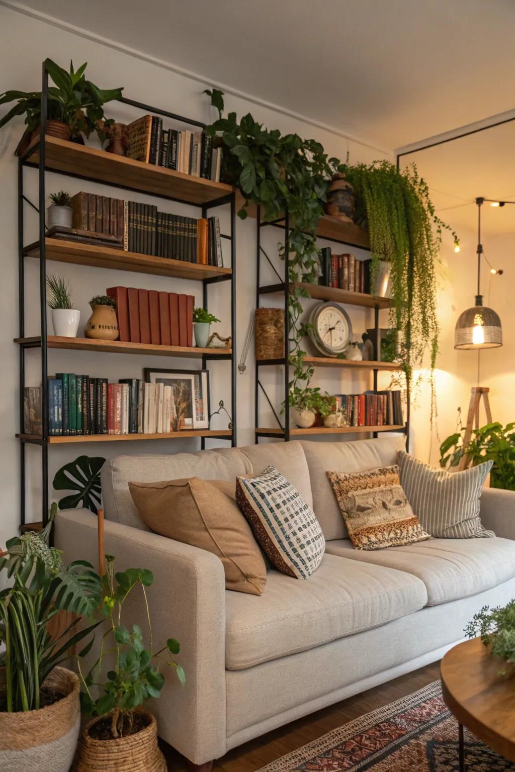 Shelving empowers you to exhibit intimate items gracefully.