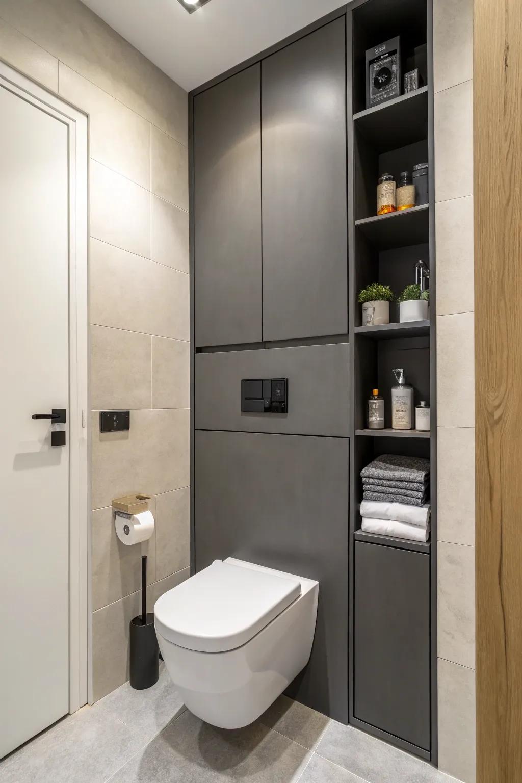 Enclosed cabinets give a neat, sleek vibe.