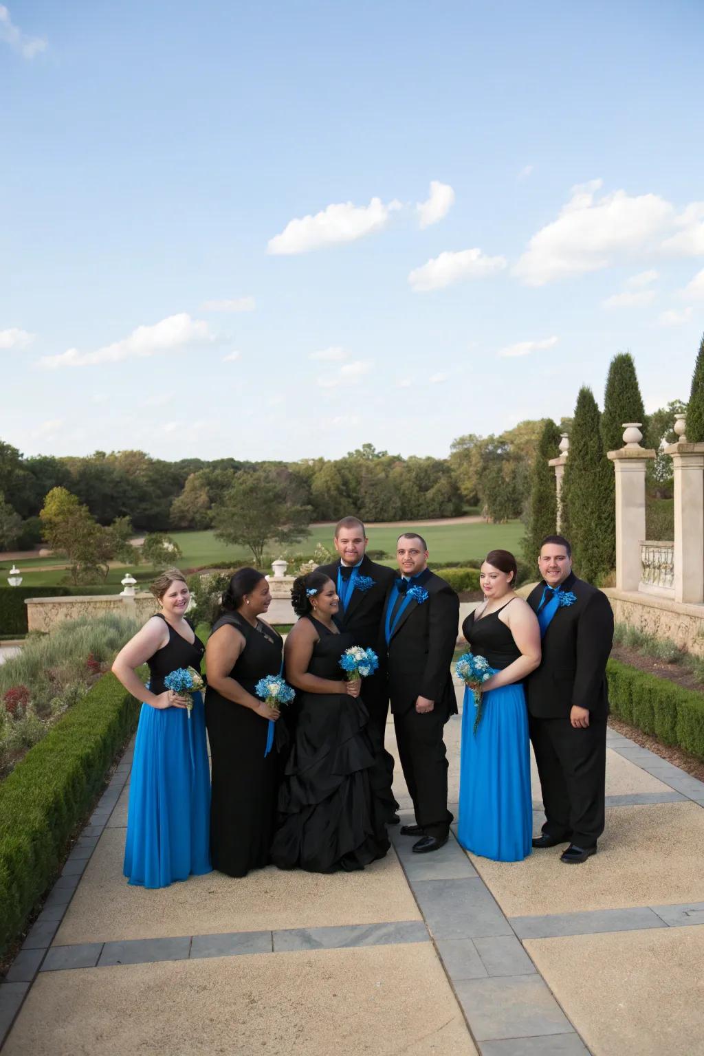 A harmonized bridal party elevates the elegance of your wedding theme.