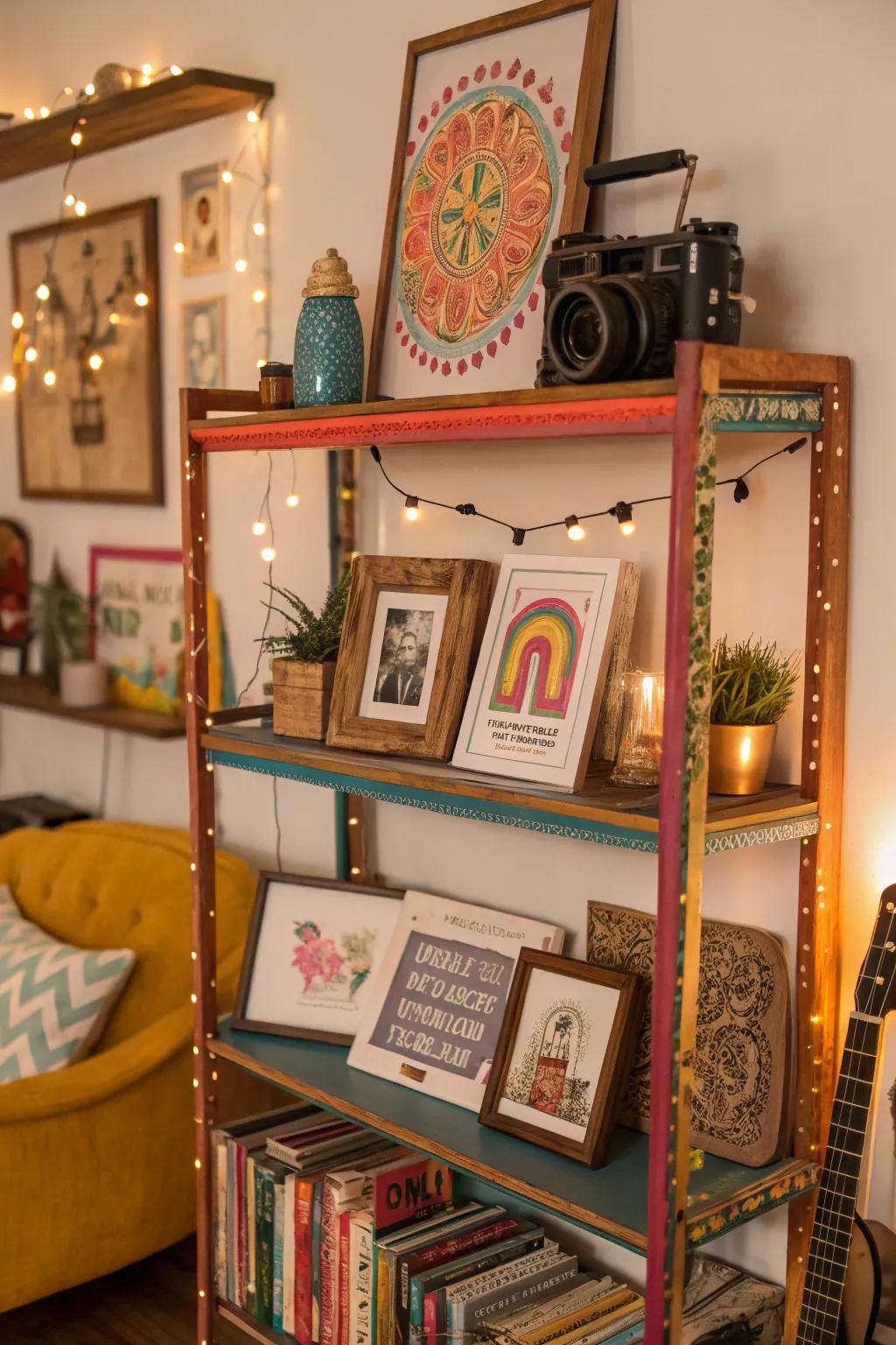 Integrate artistic expressions for a varied boho ambiance.