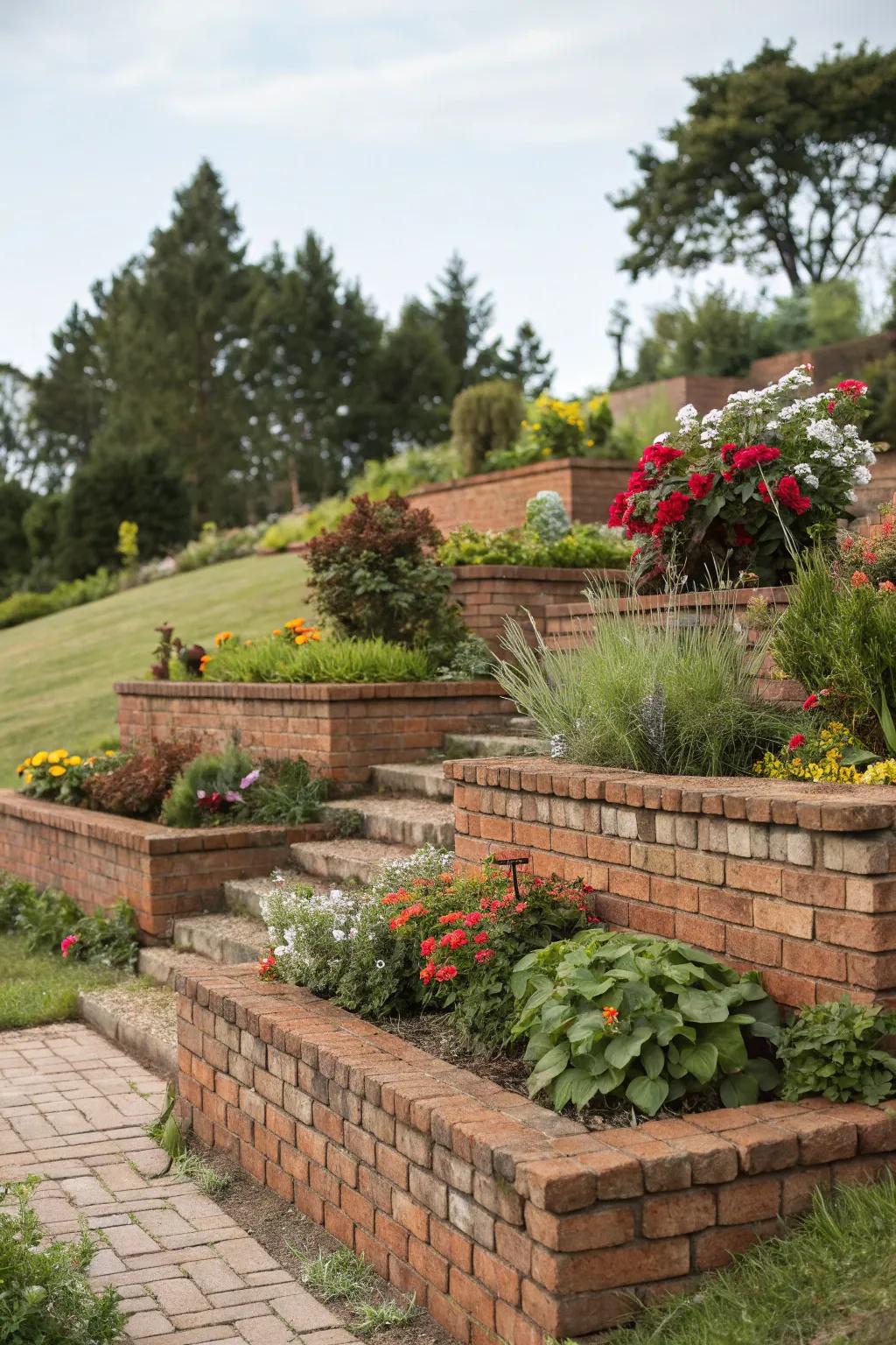 Stair-stepped configurations contribute profundity and dimensionality to your garden.