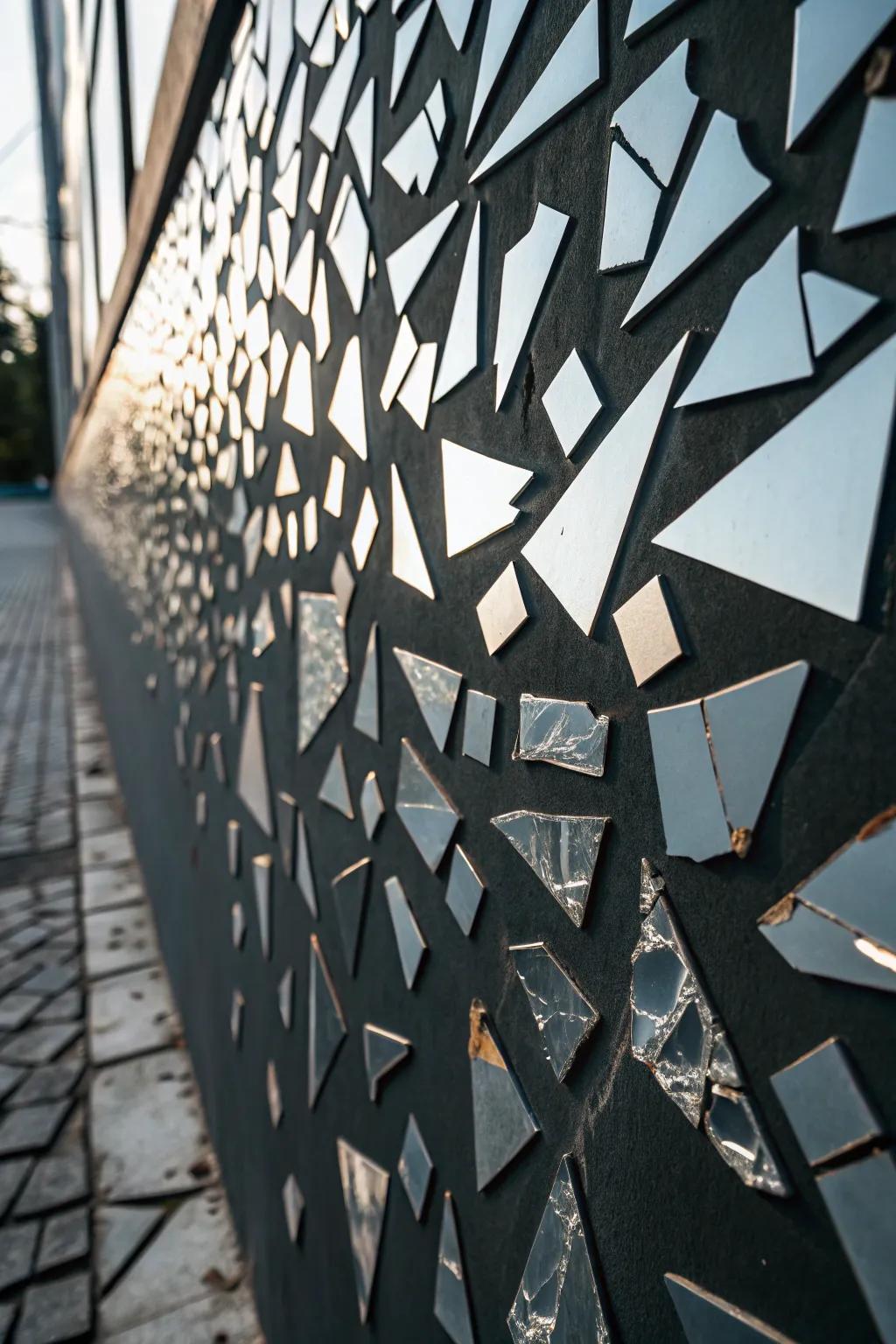 Non-figurative mirror forms impart a current aesthetic.