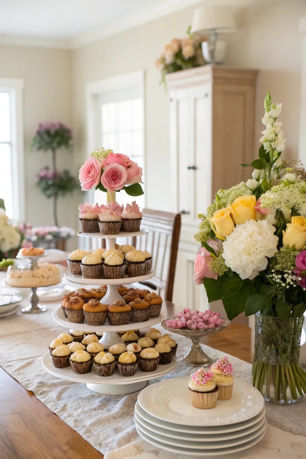 An engaging centerpiece can turn your buffet into an artistic display.