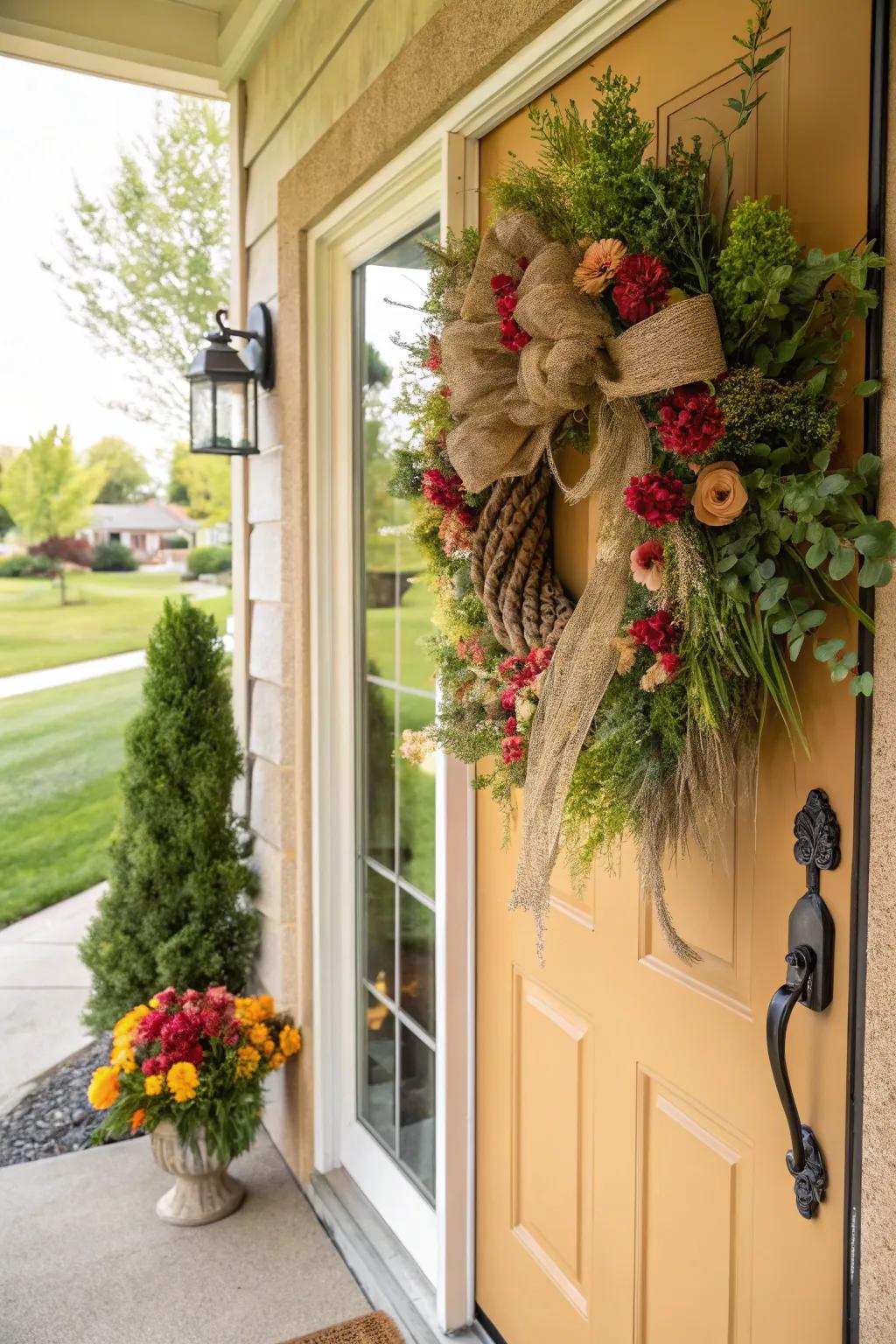 Welcome guests with an attractive hessian adornment.