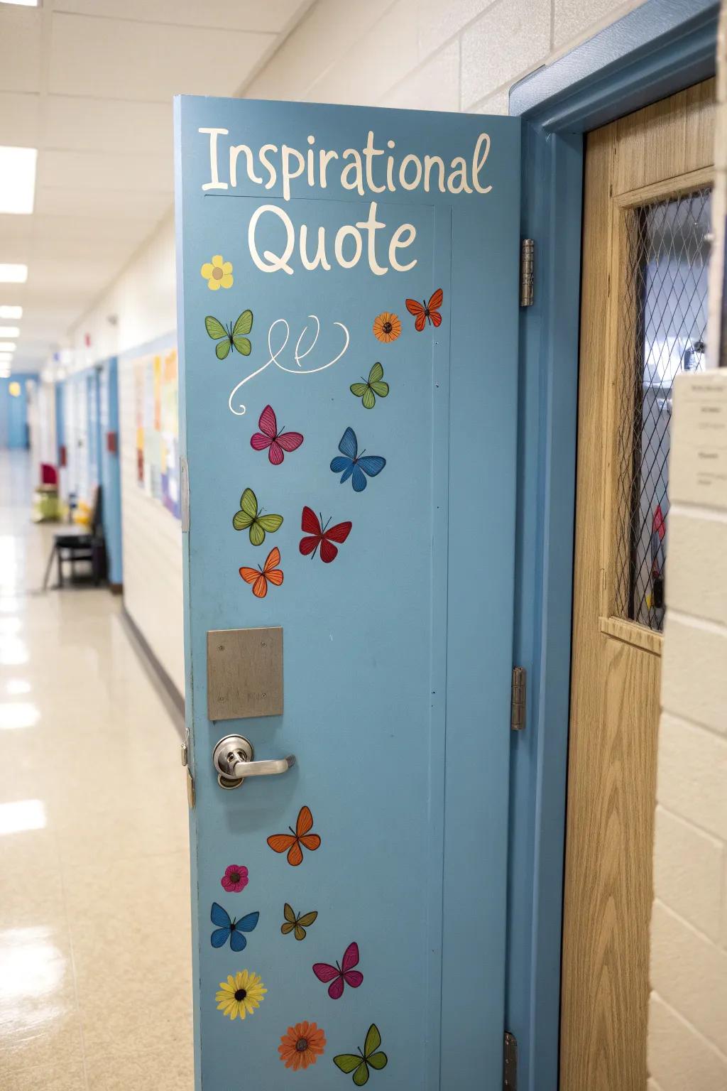 Motivate with prose and wings upon your classroom door.