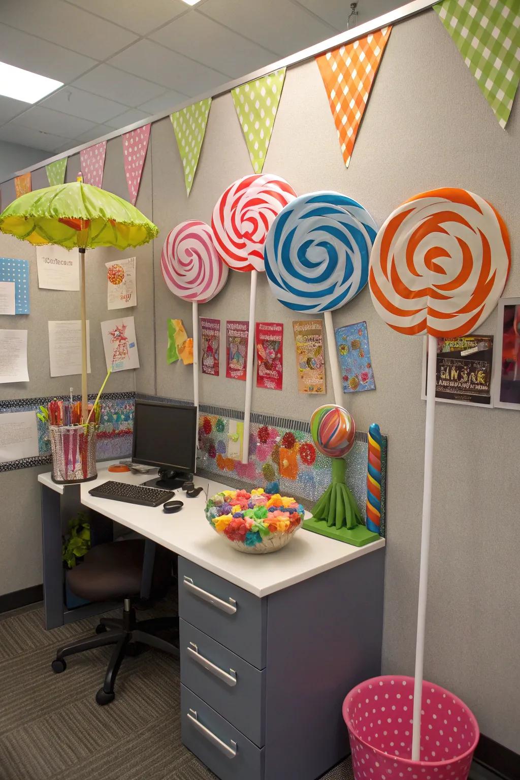 Incorporate playfulness with giant sweets.