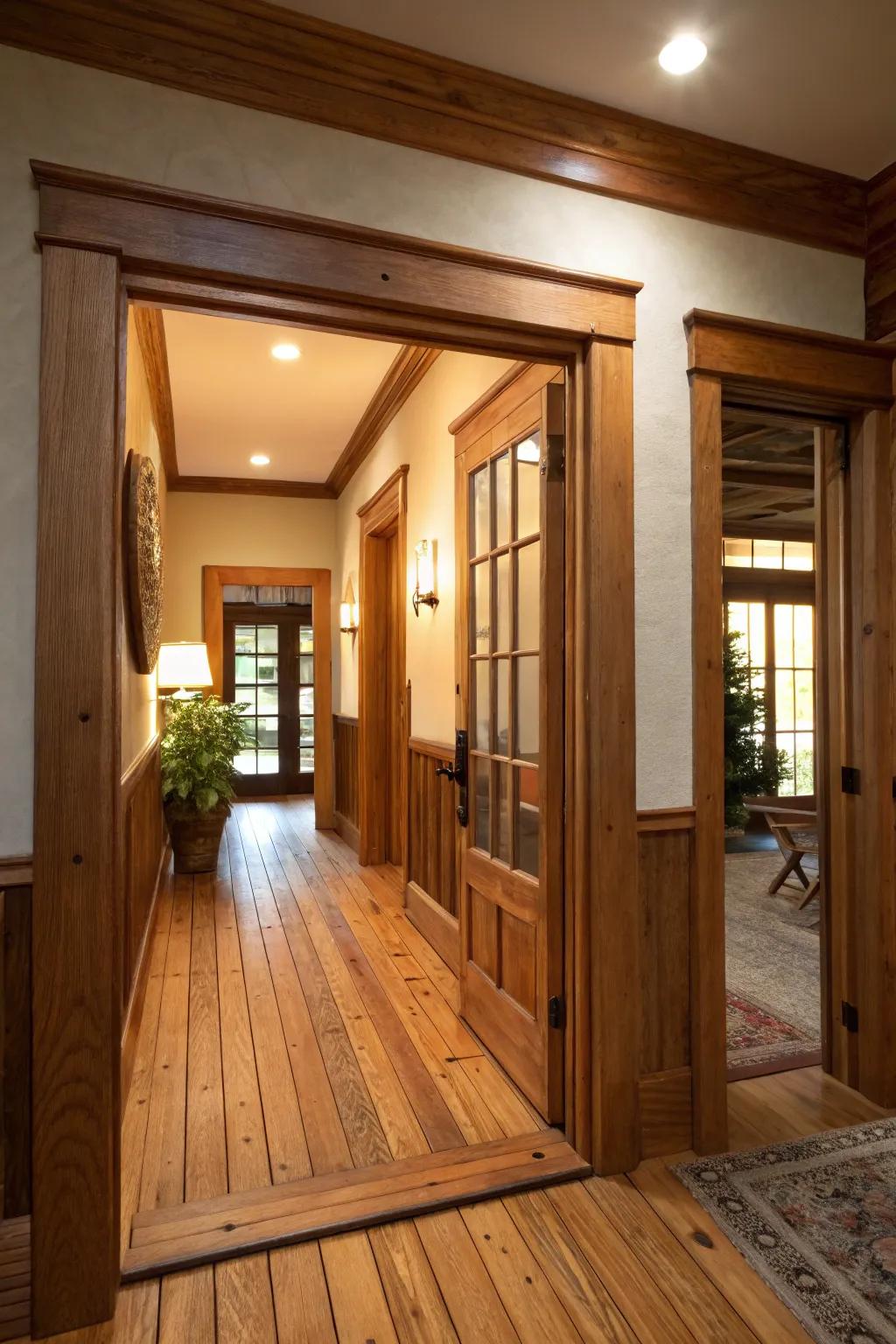 Raw timber coats provide warmth and character to interiors.