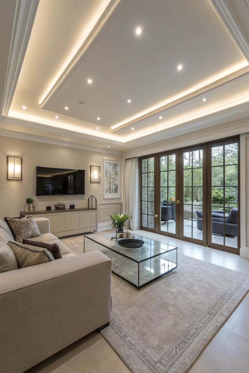 With its minimalist charm, recessed lighting delivers maximum radiance.