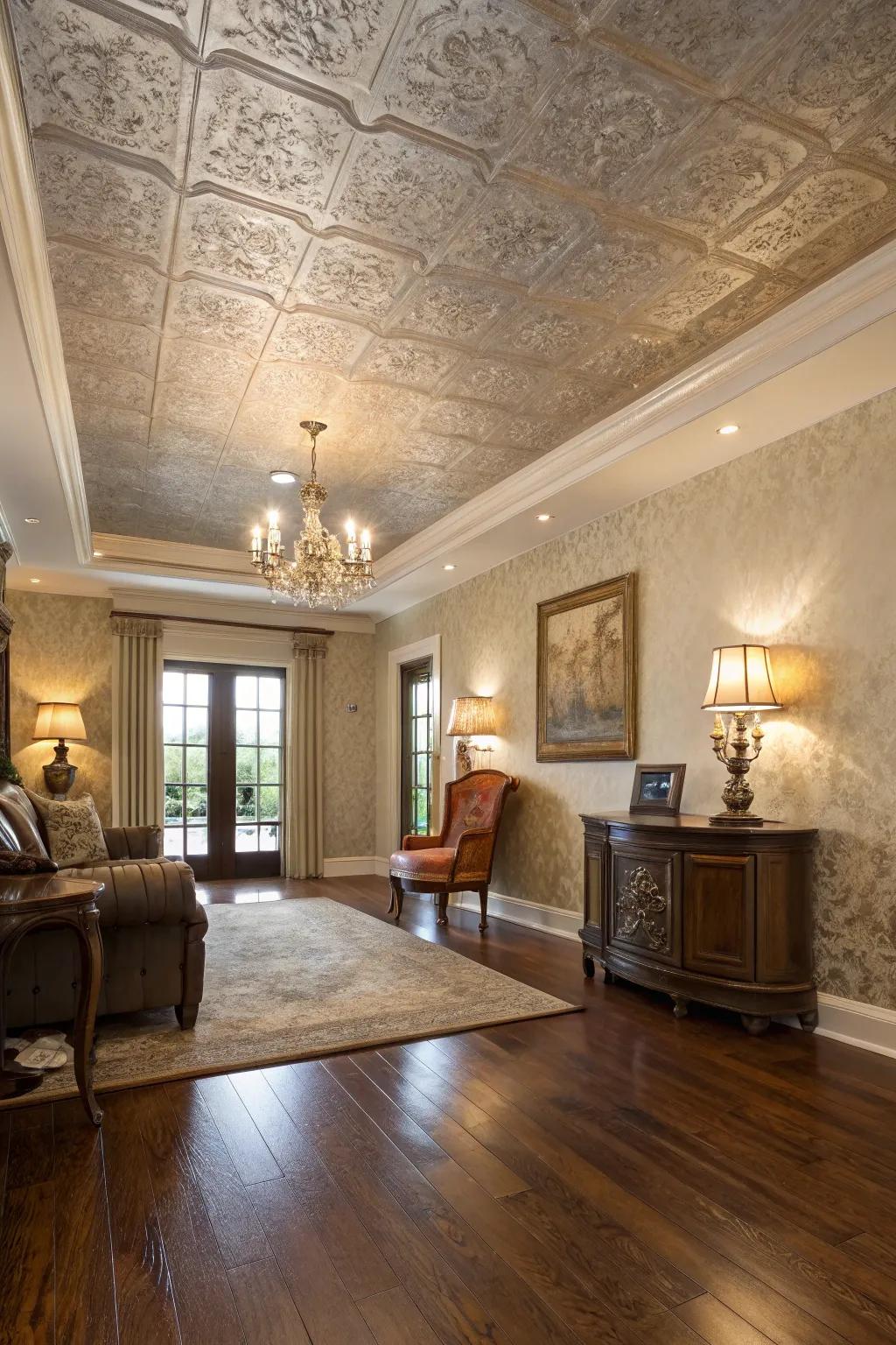 Evoke an artisanal charm with the meticulously handcrafted aesthetic of a skip trowel texture.