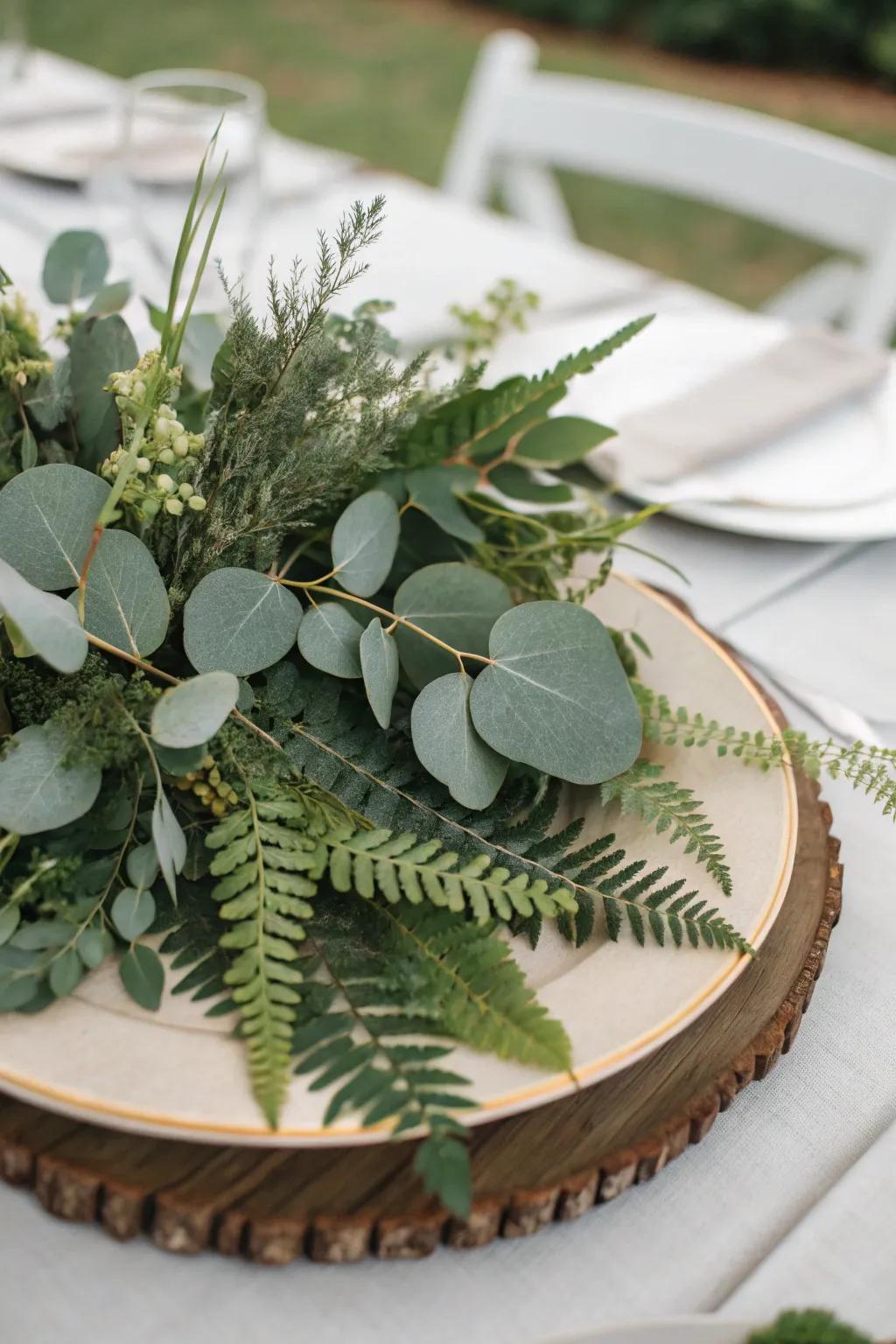 Enhance your table setting with a verdure-centric centerpiece.
