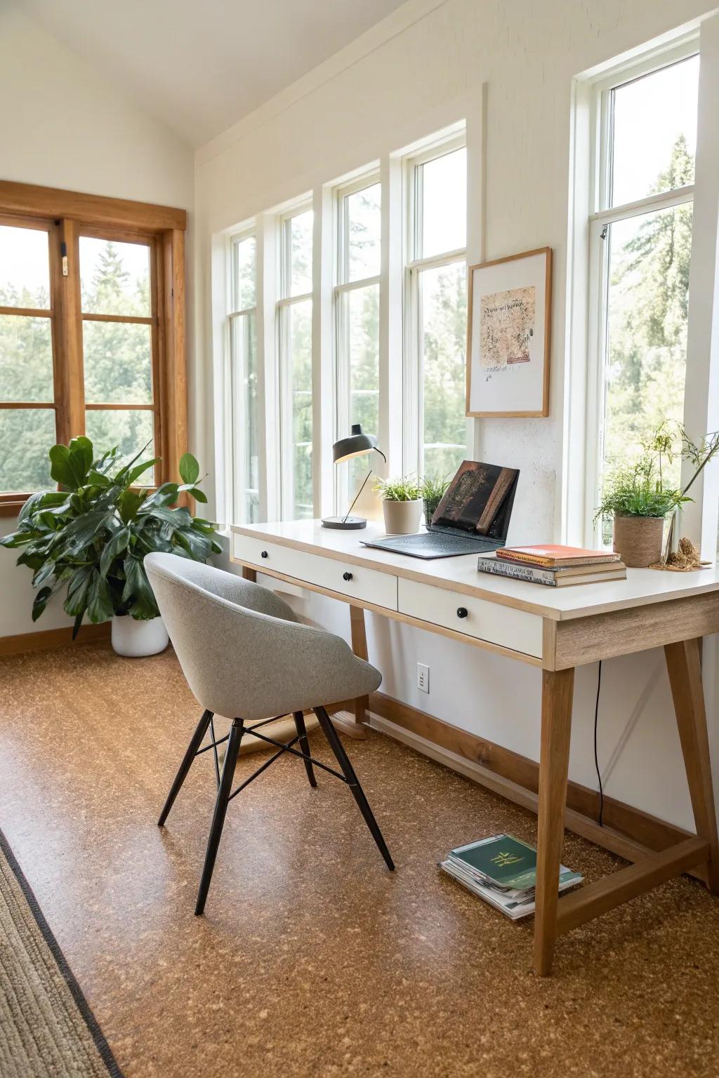 Cork floor covering: where convenience satisfies sustainability.