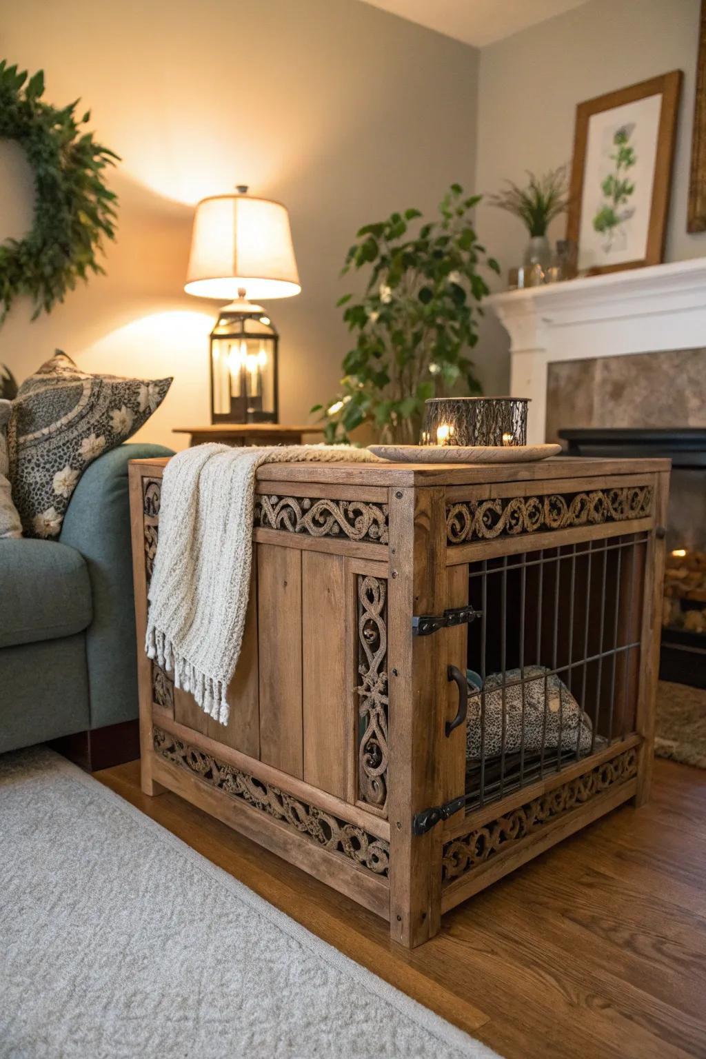 Improve your dog's home with a custom timber surround.