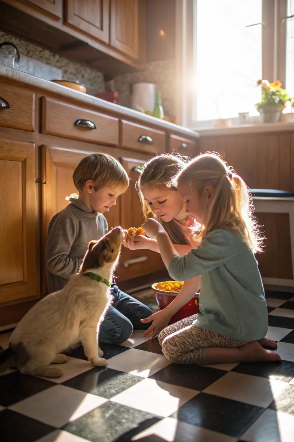 Impart responsibility with duties related to caring for pets.