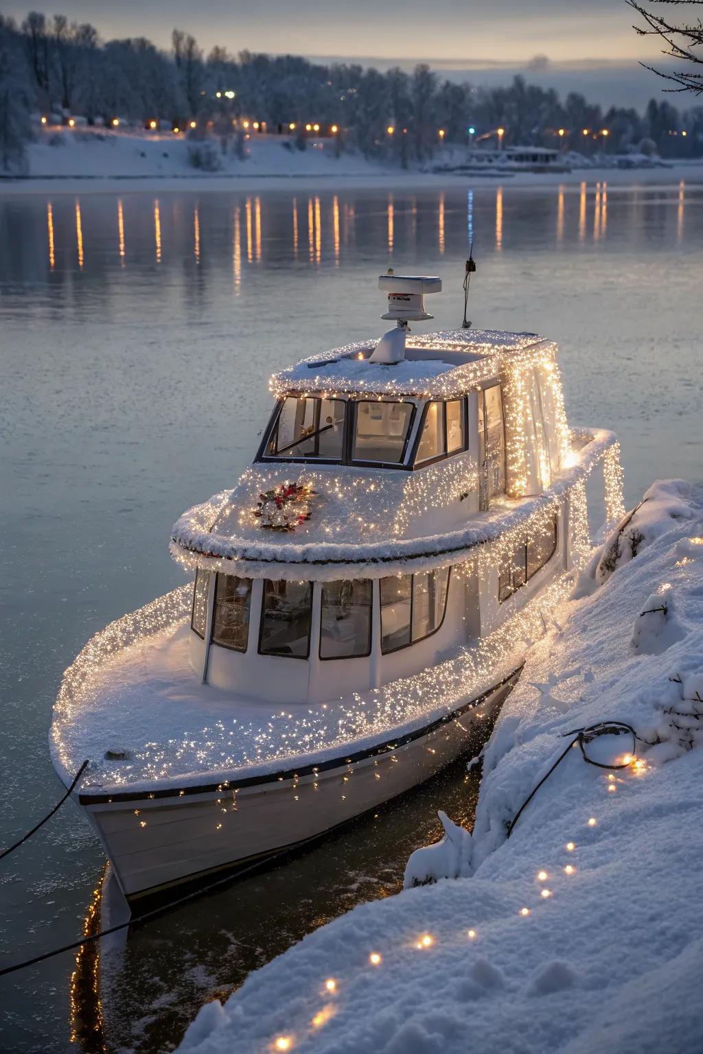 A spellbinding winter wonderland at sea, complete with snowflakes and pure enchantment.