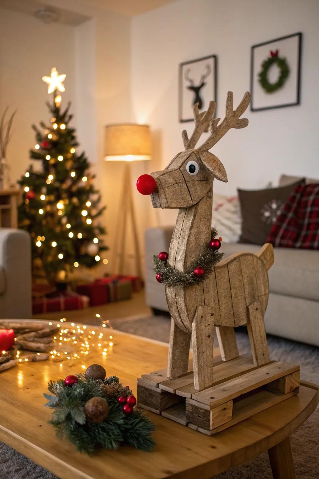 Infuse woodland charm with a pallet reindeer.