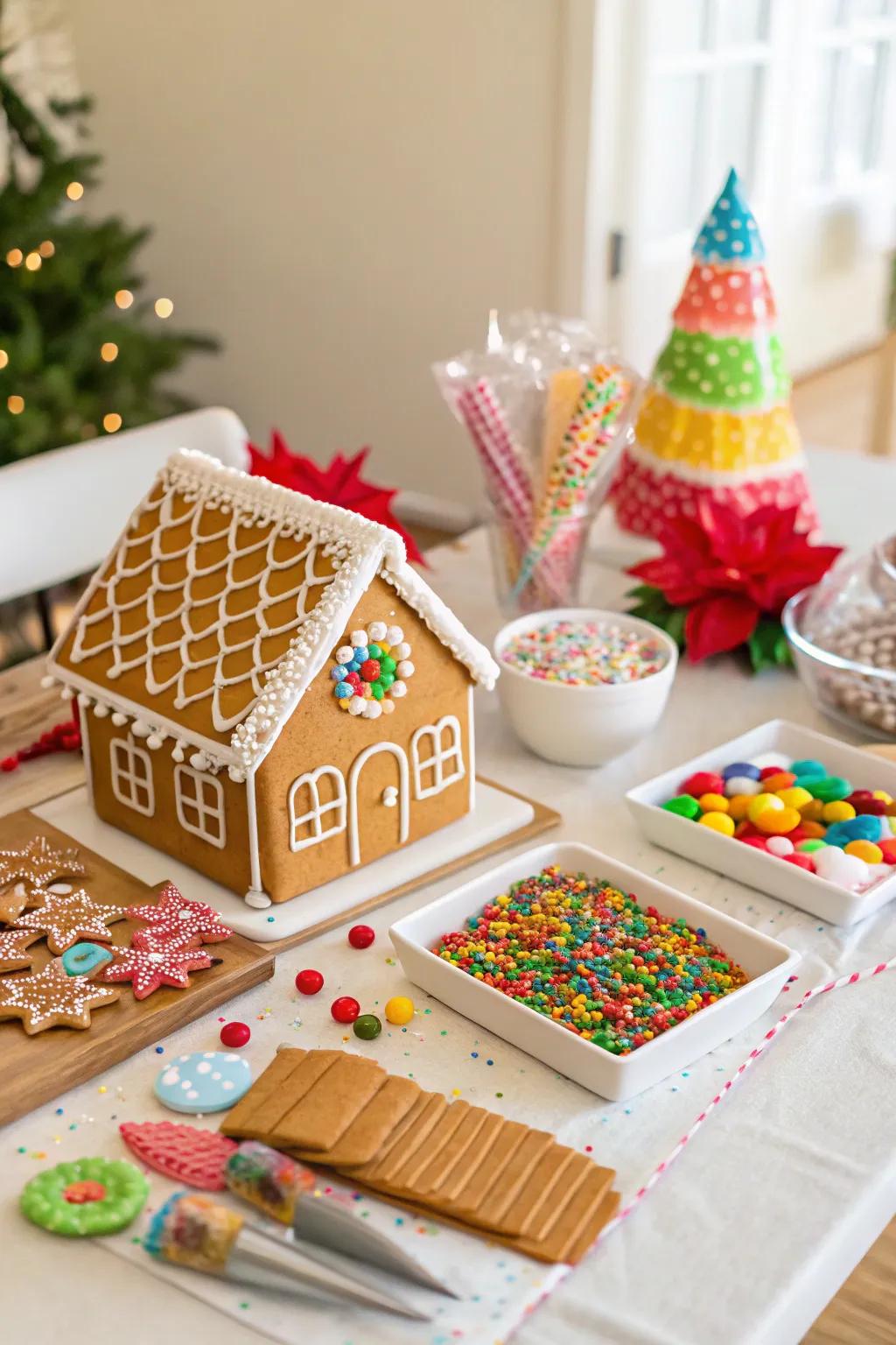 Promote inventiveness through a sweet bread cottage embellishing station.