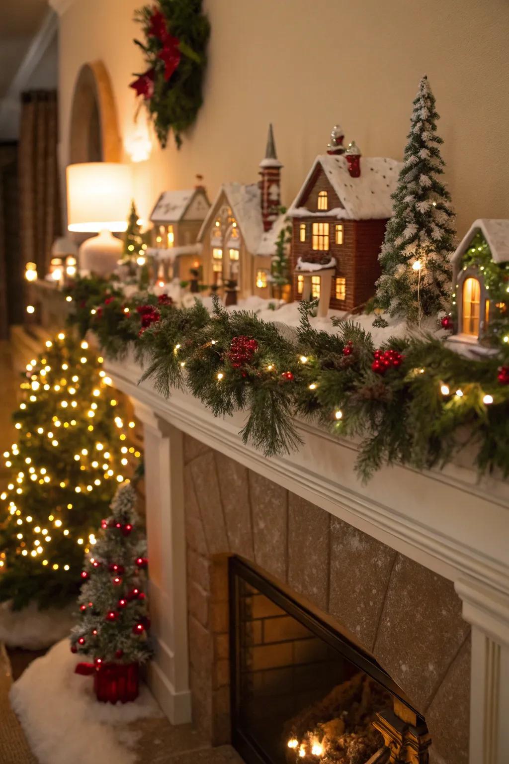 A festive mantel exhibition that evokes celebratory warmth and allure.