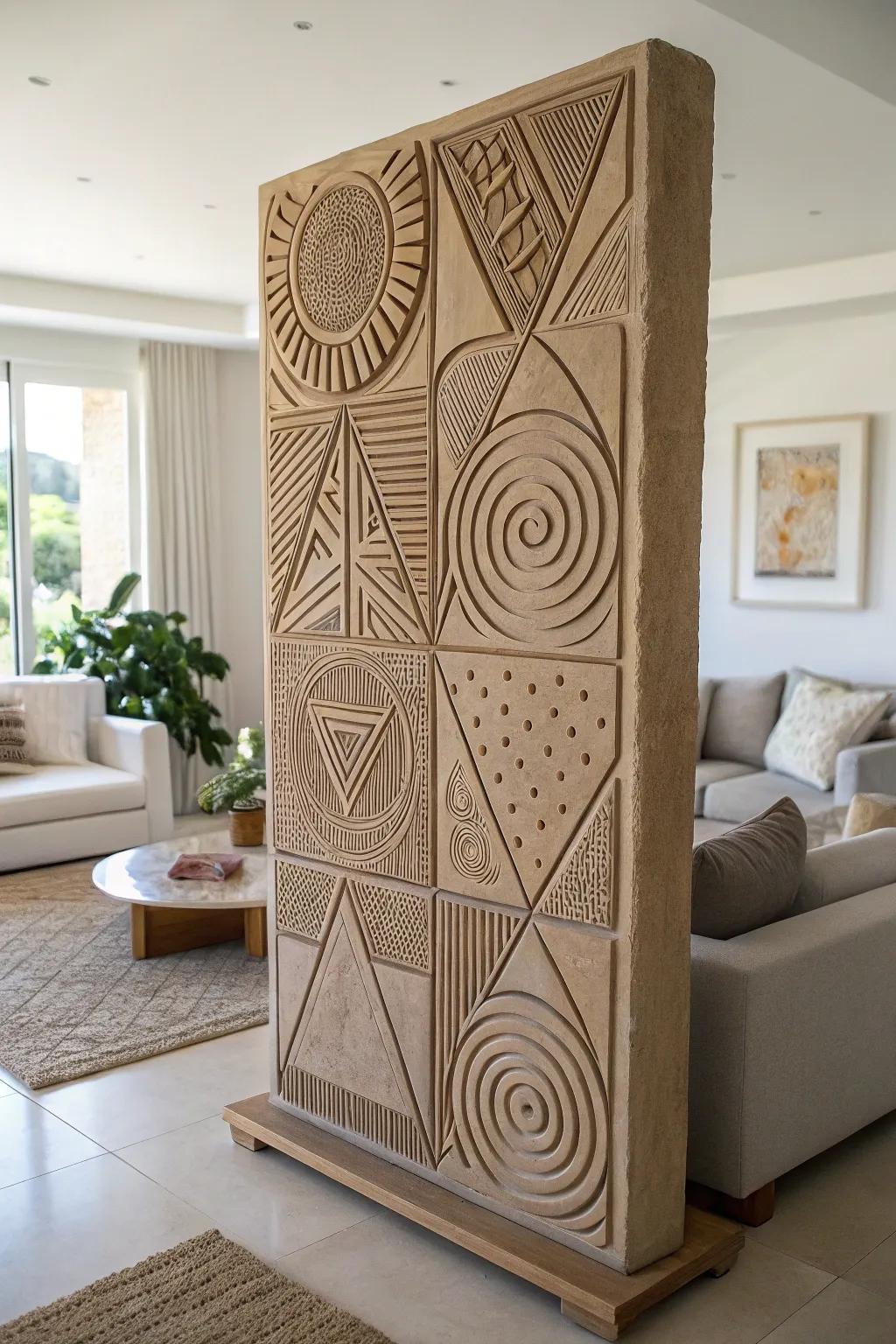 Conceptual geometric clay impression adding a contemporary accent to every room.