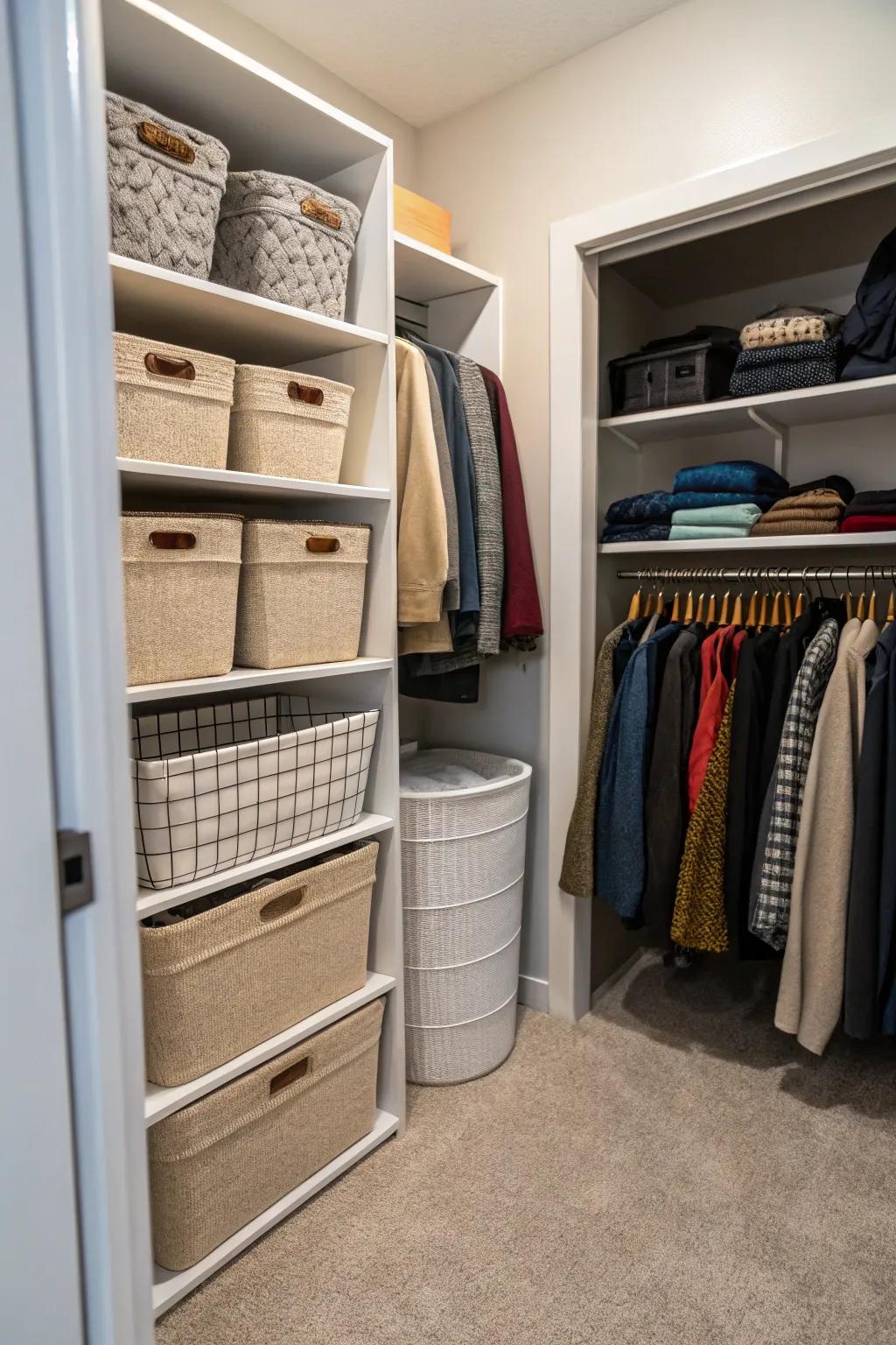 Stow away bulkier items with concealed racks.