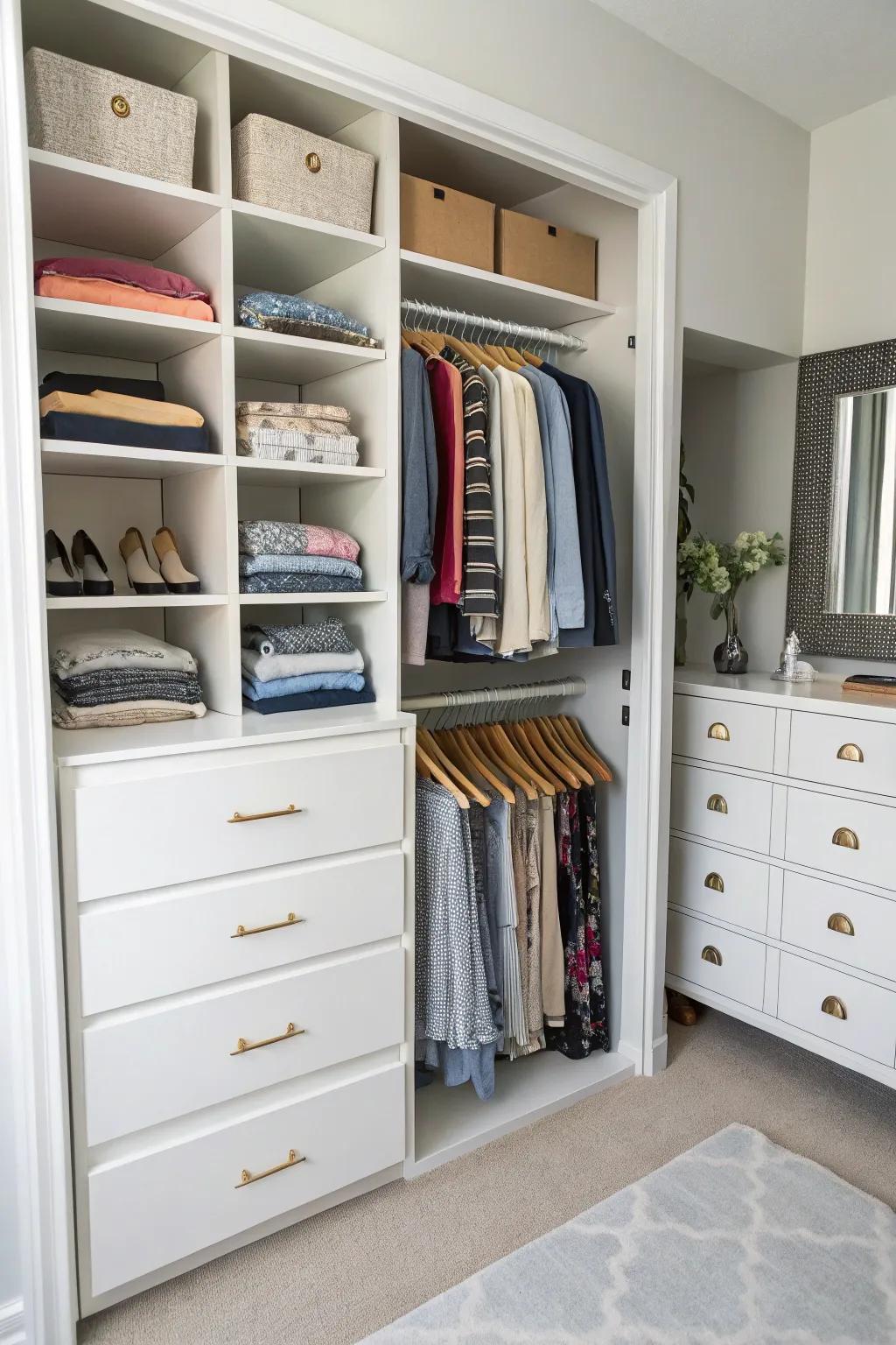 Implementing open shelves ensures your go-to essentials are always at your fingertips.