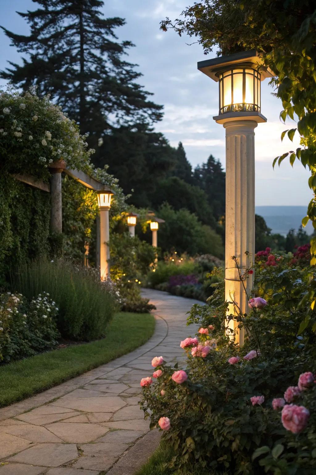 Guide your journey with exquisitely lit pathways.