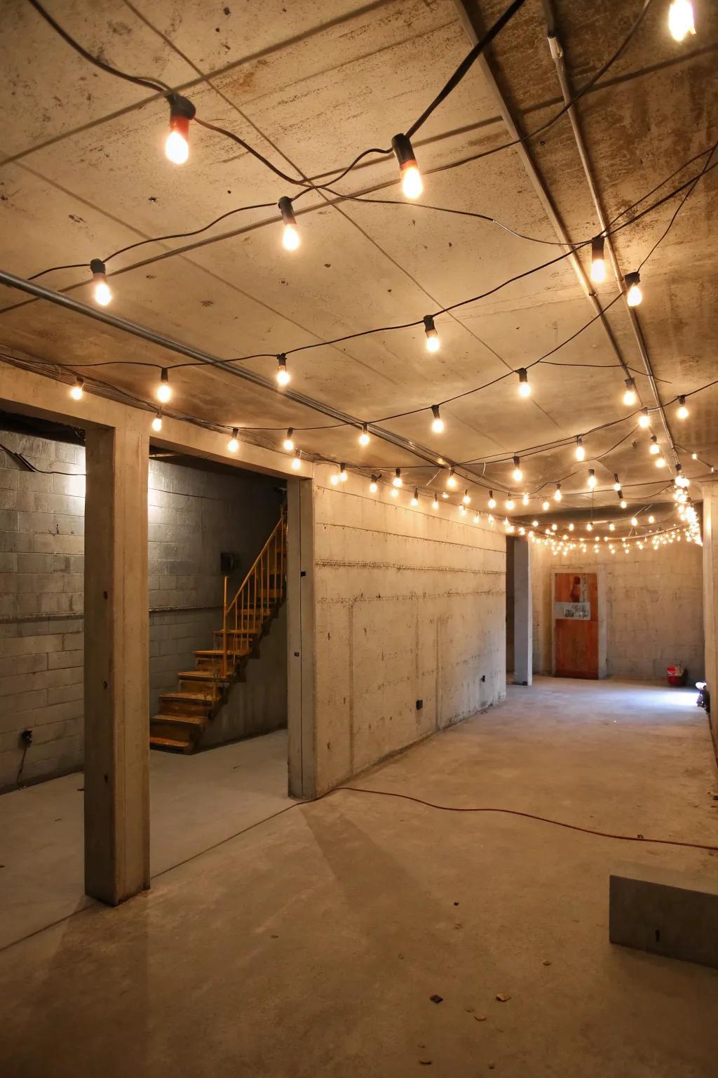 Illumination transforms your basement into a snug retreat.