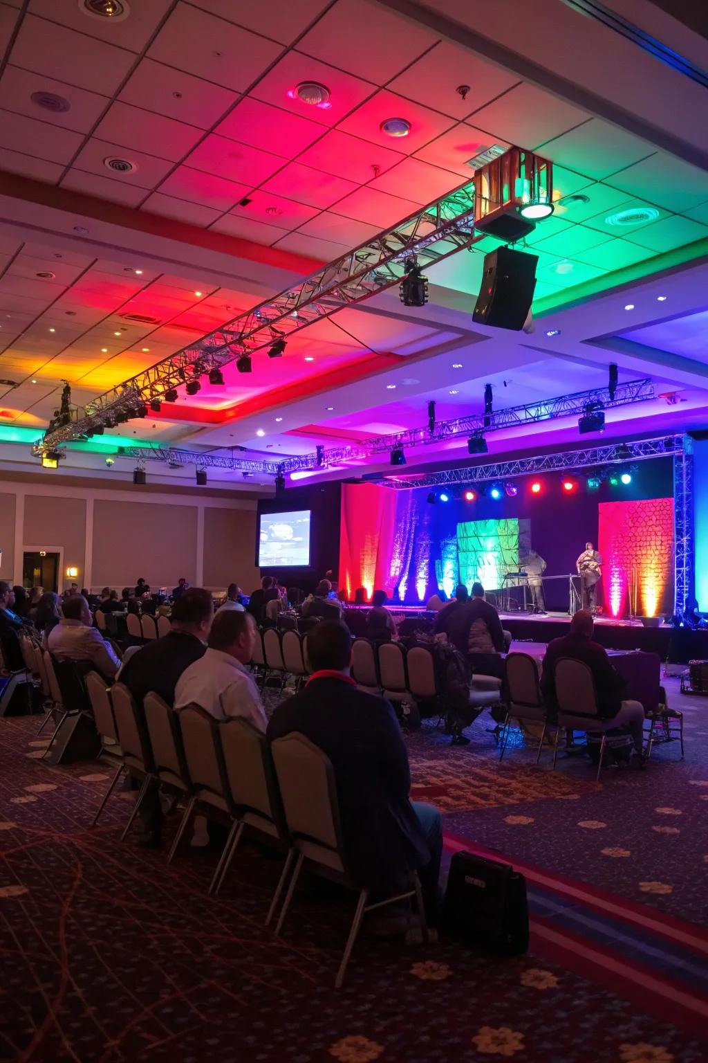 Vibrant lighting completely shifts the mood of your event.