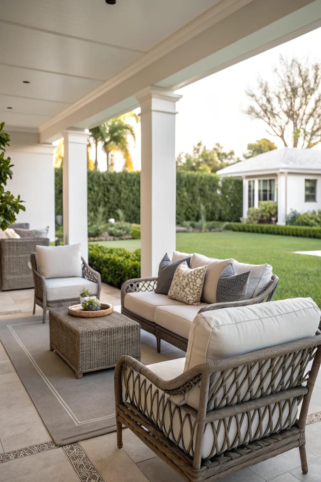 Chic seating for an ideal outdoor sanctuary.
