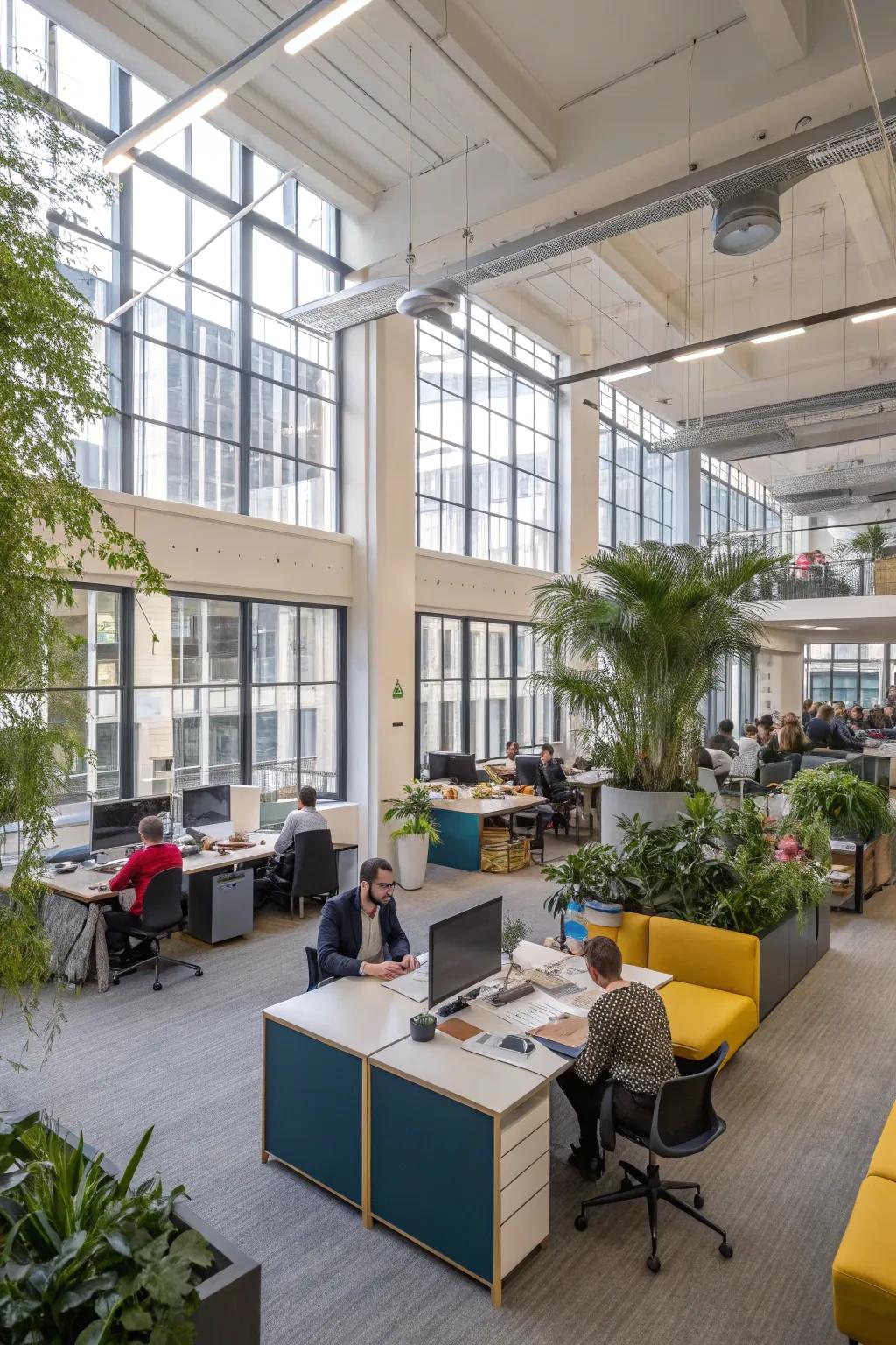Open-plan office encouraging collaboration and flexibility.
