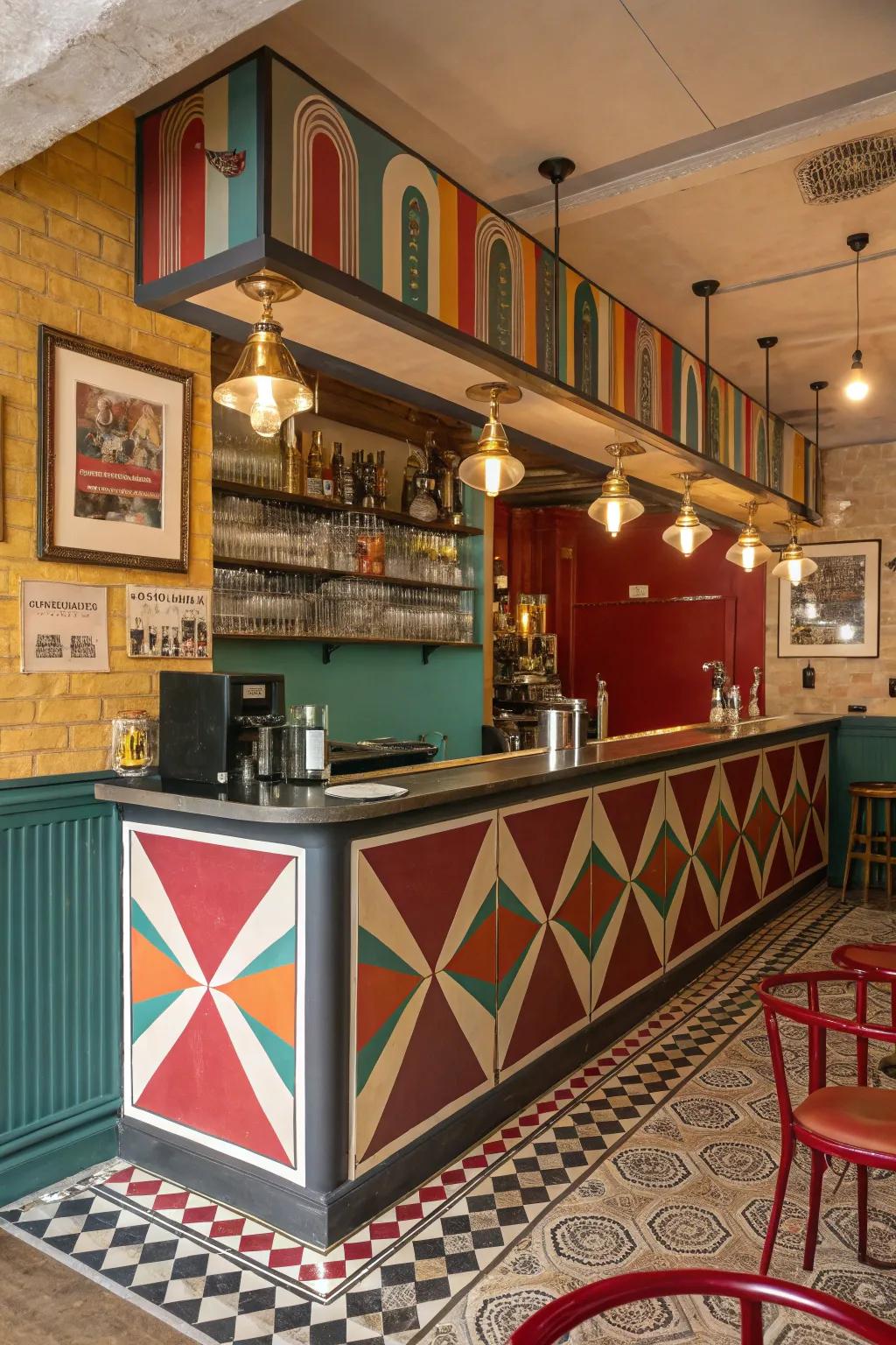 Bring a playful retro vibe to your home bar.