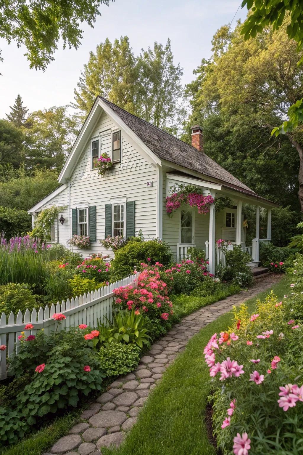 The timeless appeal of a cottage wrapped in clapboard and shingles.