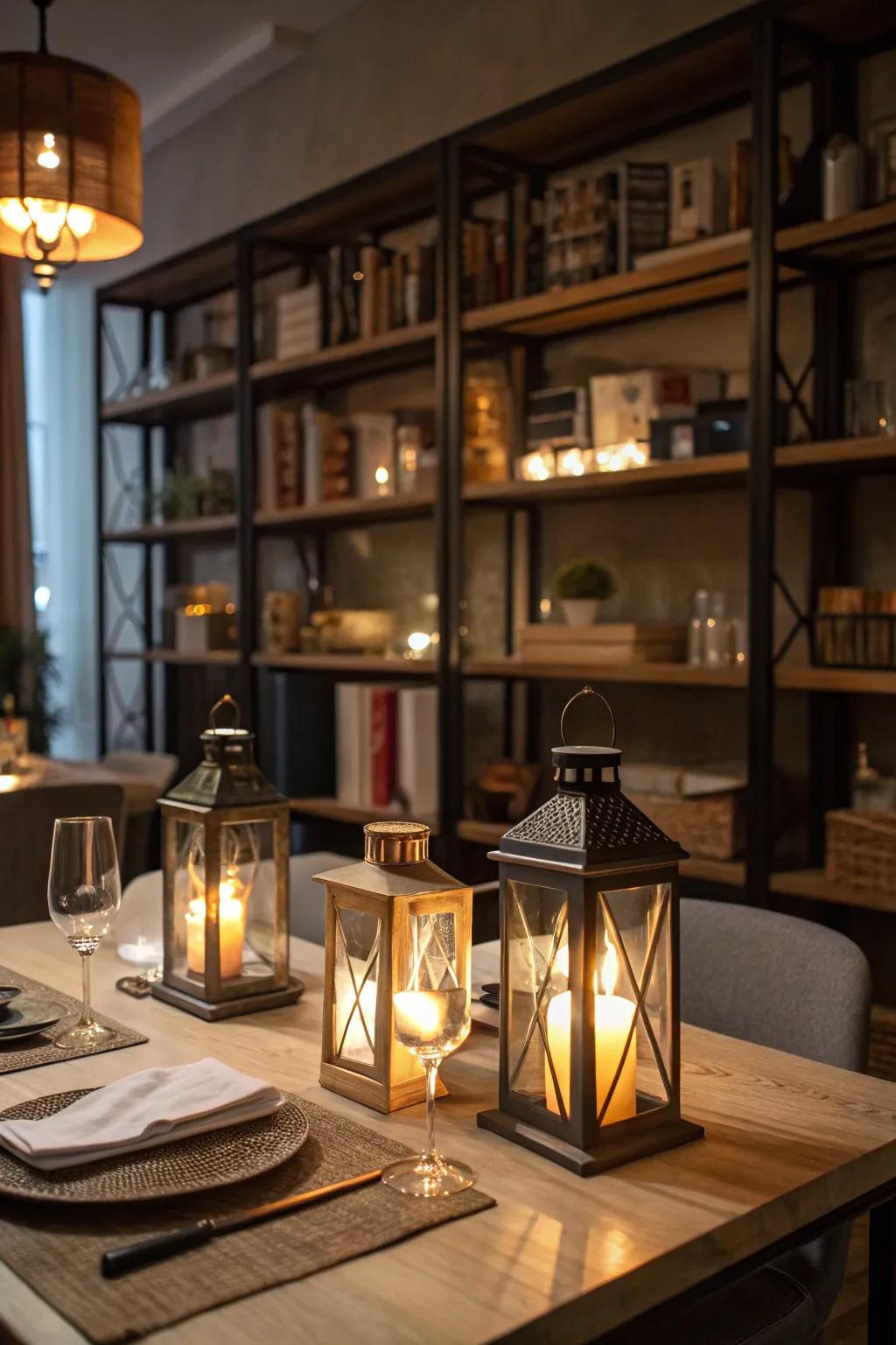 Tapers provide a sentimental and warm ambiance.