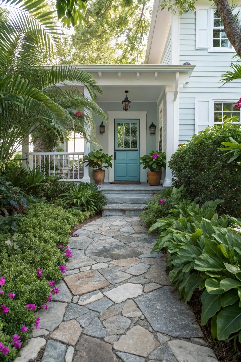 Stone routes propose a pastoral, cordial gateway to your dwelling.