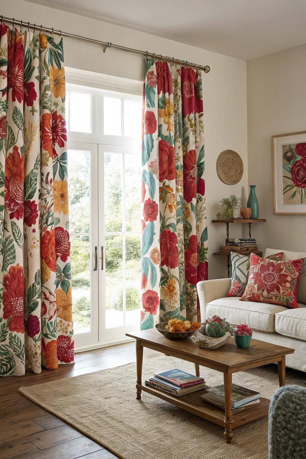 Patterned curtains contribute character and style to any space.