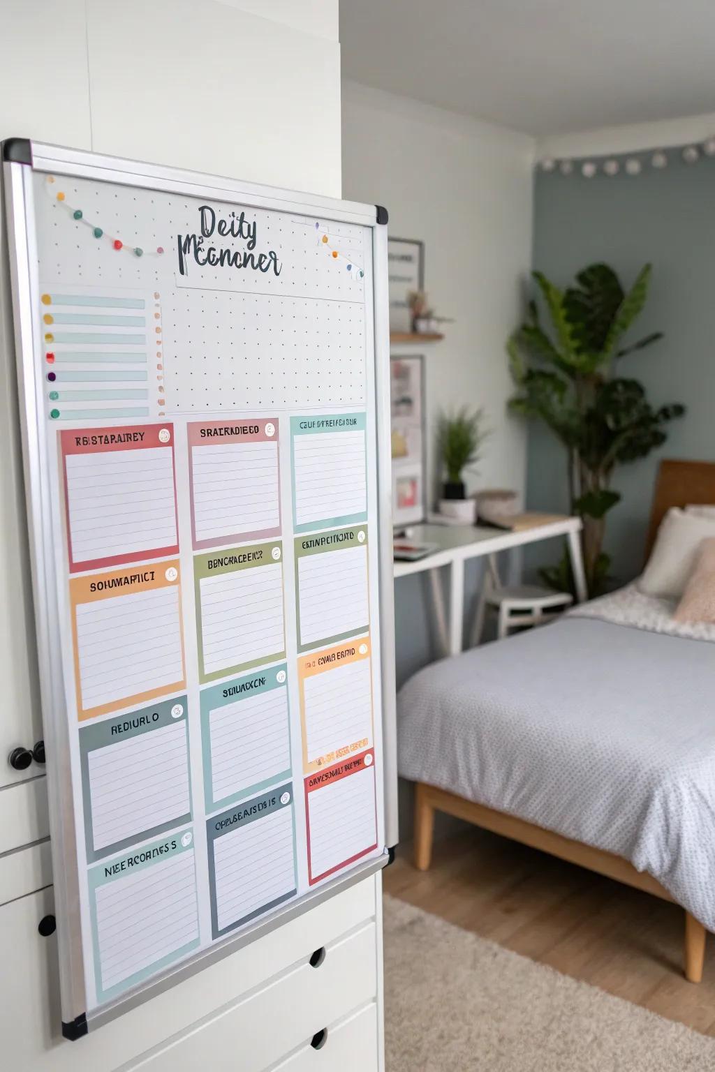 Keep track of your commitments with a bright daily organizer.
