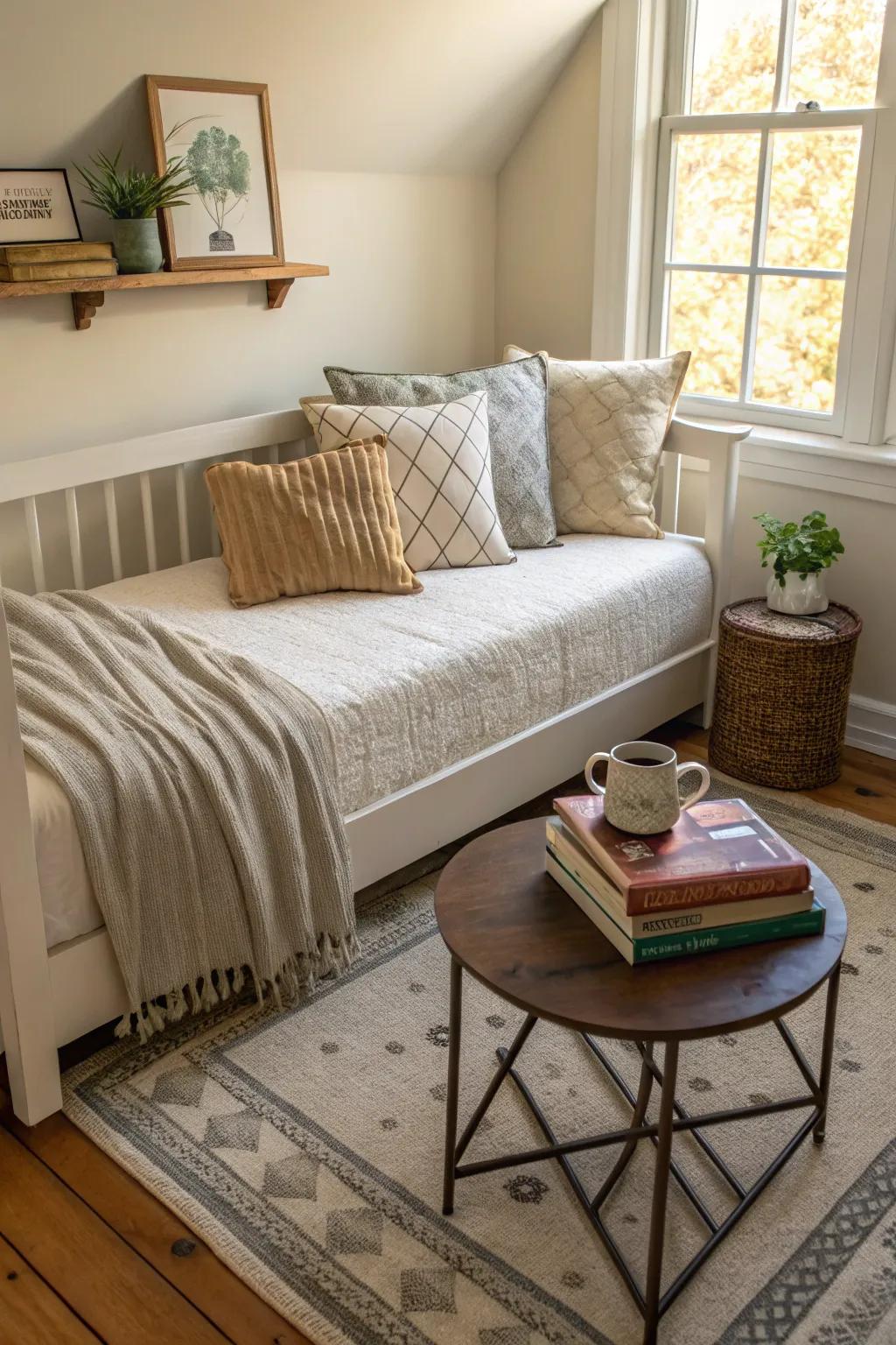 A multifunctional daybed in a small area
