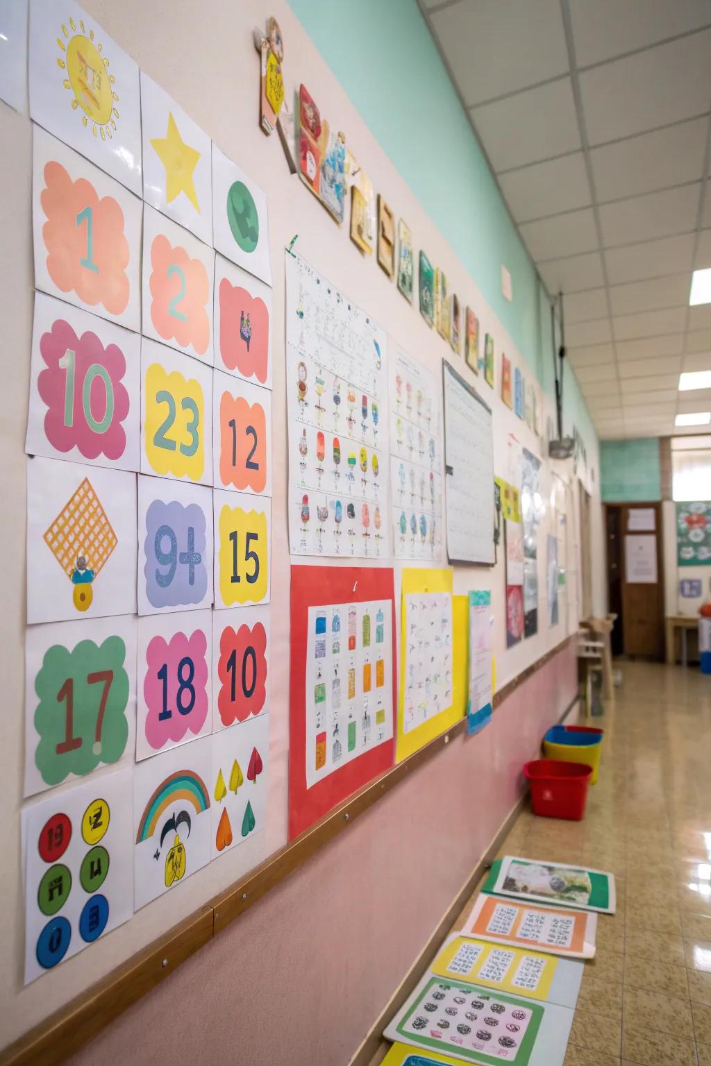 Educational posters mounted on the wall subtly promote learning.