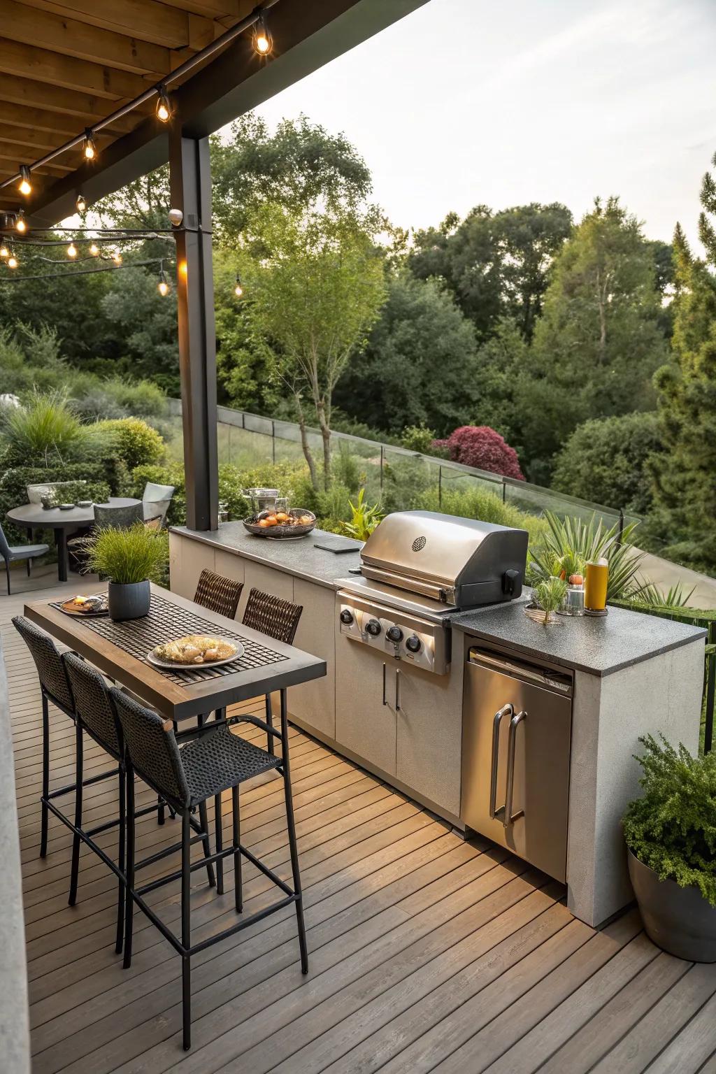 Cook and host in grandeur with a complete outdoor kitchen.