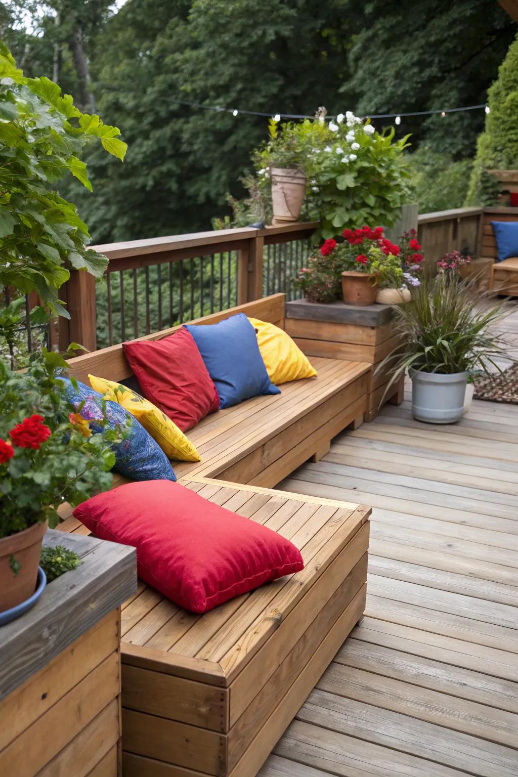 Integrated benches create welcoming spots ideal for relaxation and conversations.