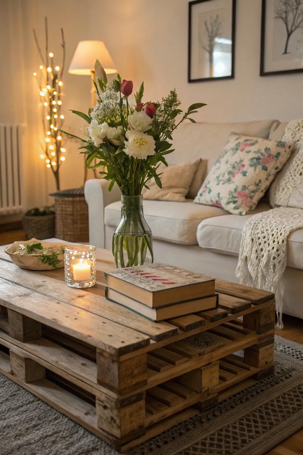 Marry refinement with utility through a platform center table.