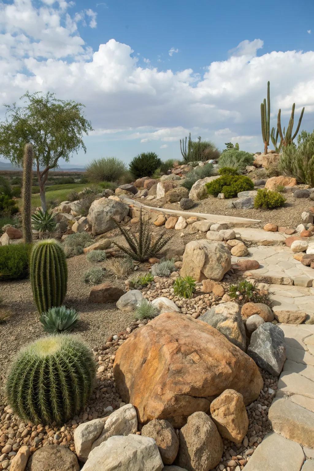 A stone garden adds shape and natural beauty to your yard.