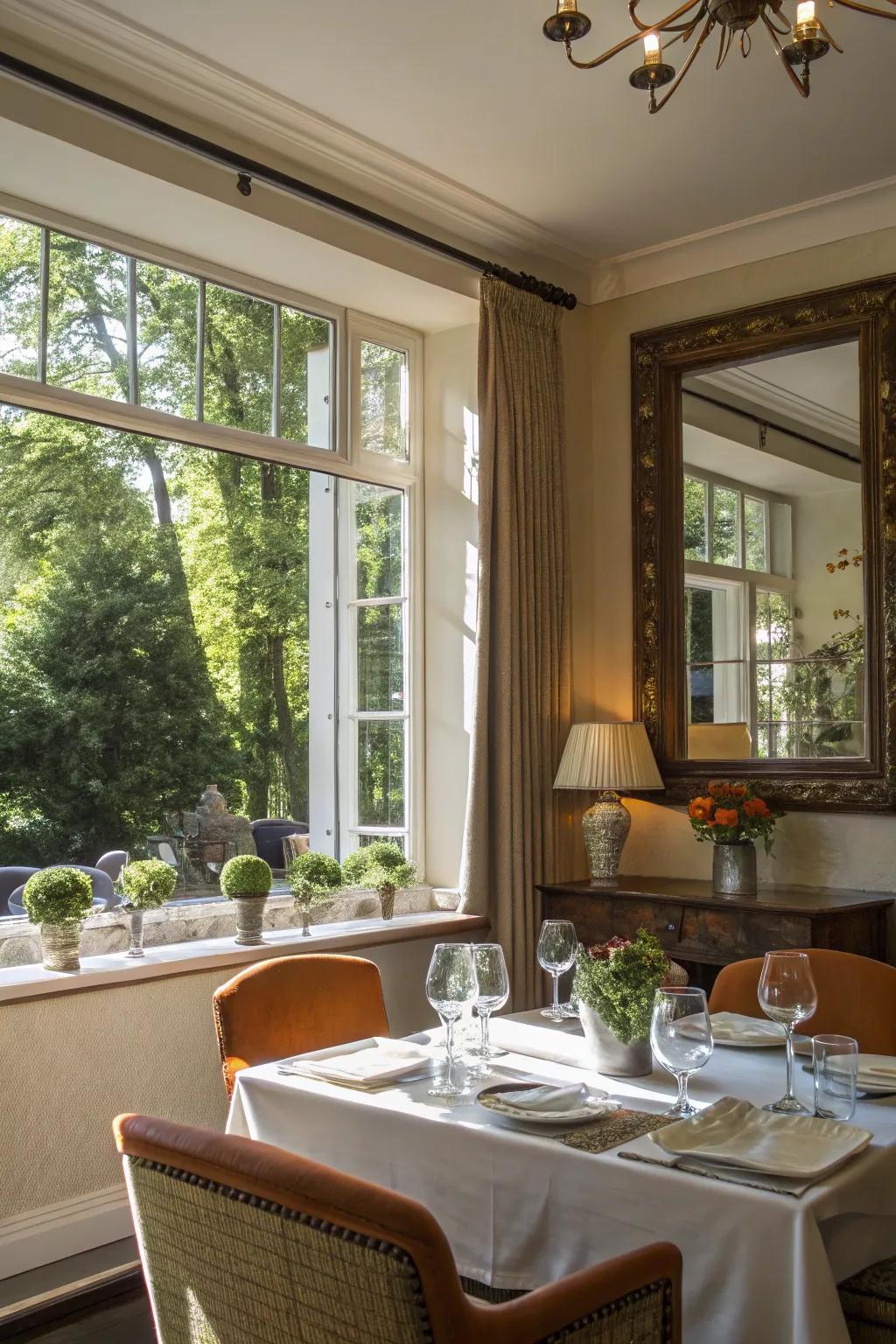 Maximize natural light by positioning a mirror thoughtfully.