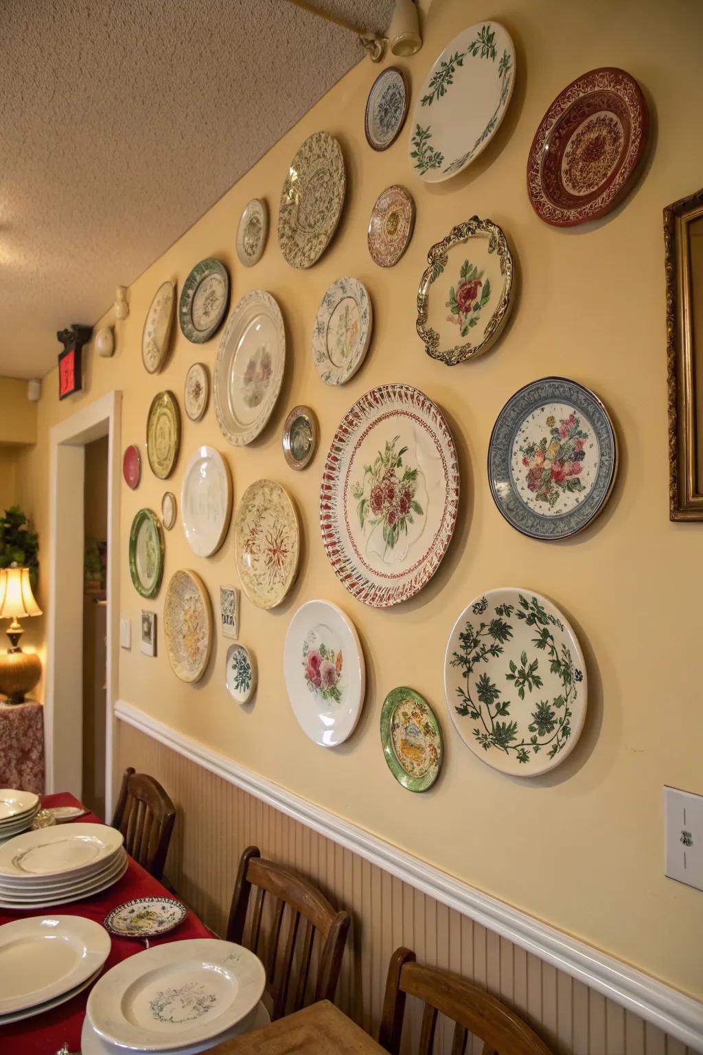 Heirloom plates bring a timeless charm to any wall.