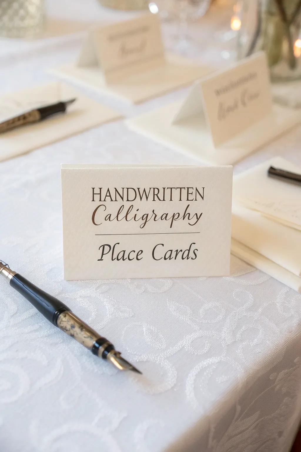 Capture attention and admiration with calligraphic place cards.