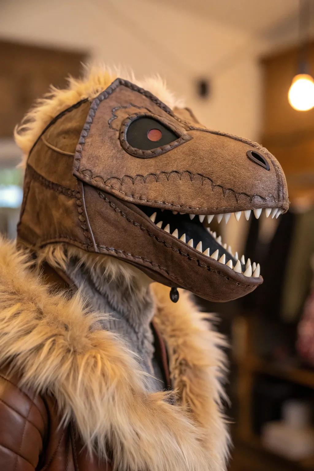 Transform your T-Rex into a snuggly marvel with plush textures and the elegance of faux fur.