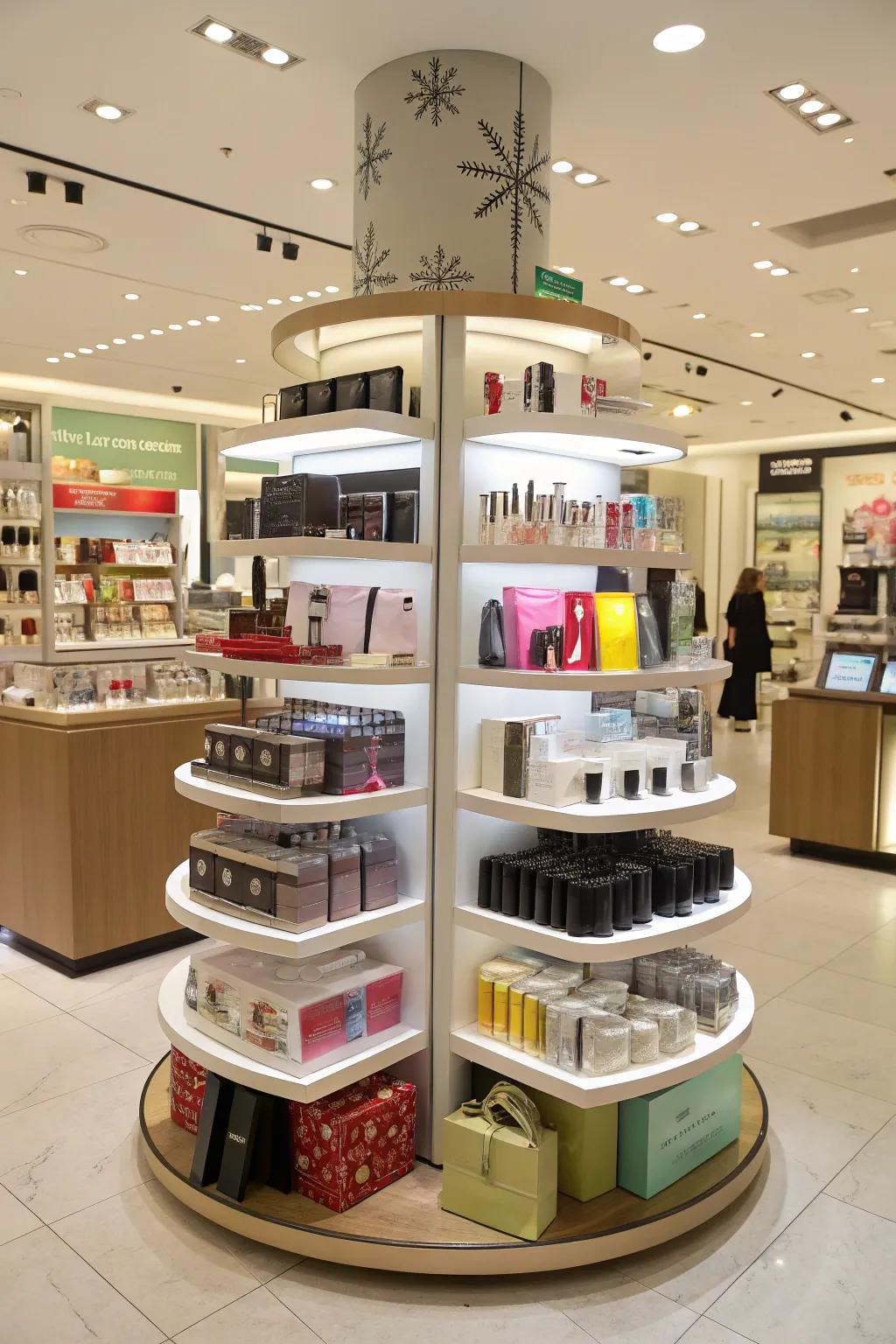 Tiered displays let you present merchandise in a dynamic way.